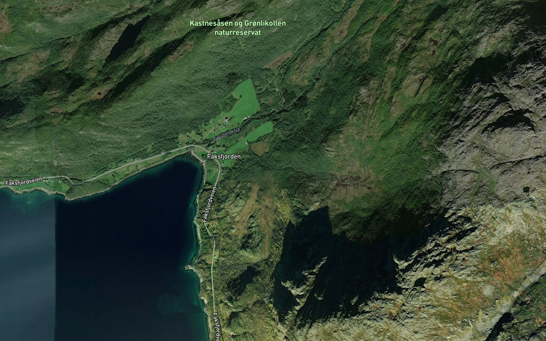 Satellite map of the Gardselva