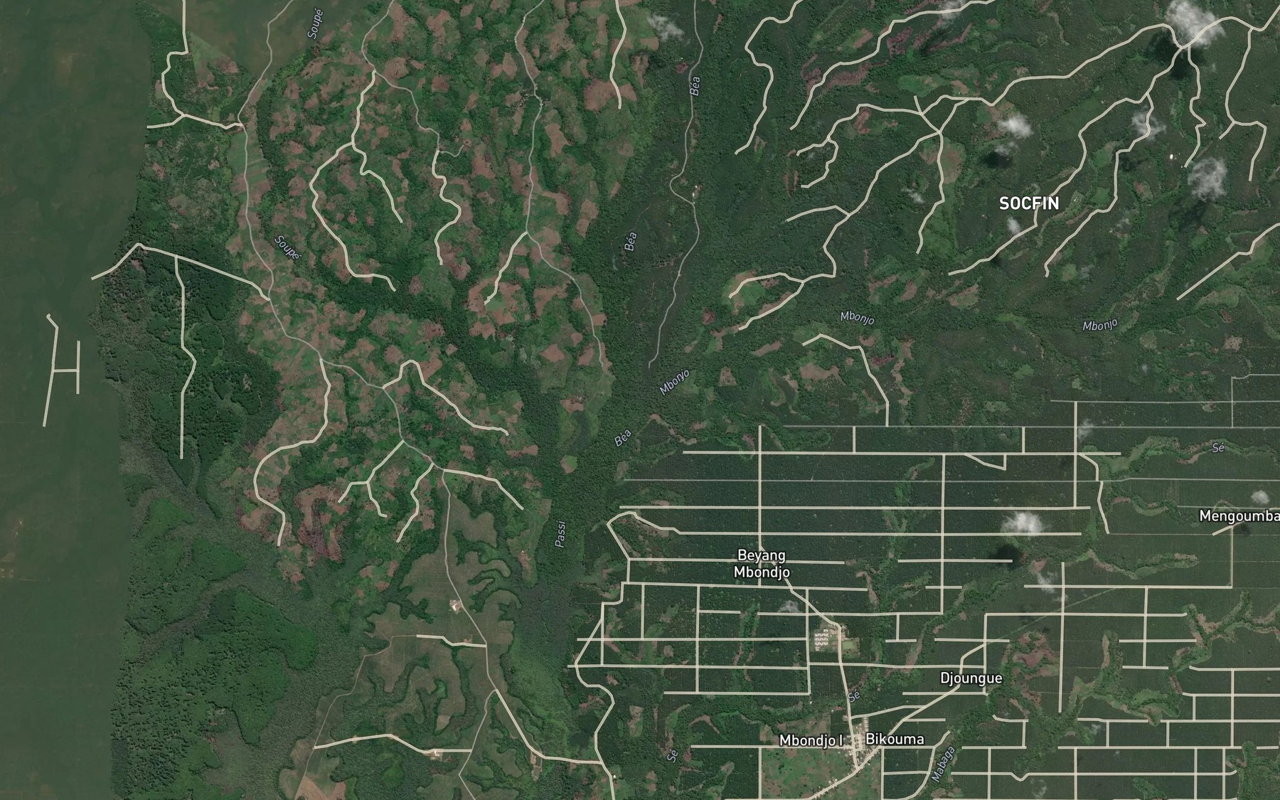 Satellite map of the Bea
