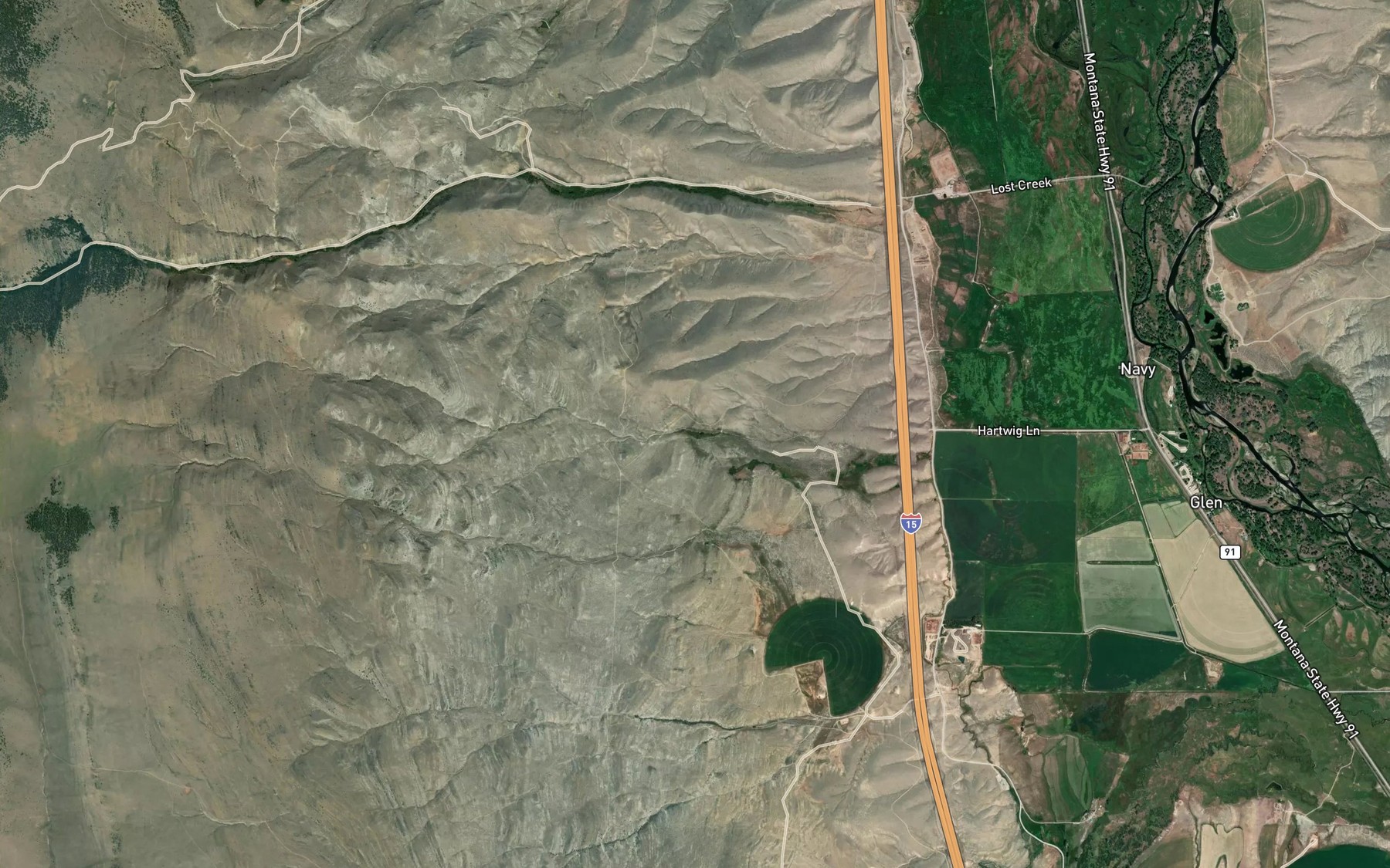 Satellite map of the Young Springs