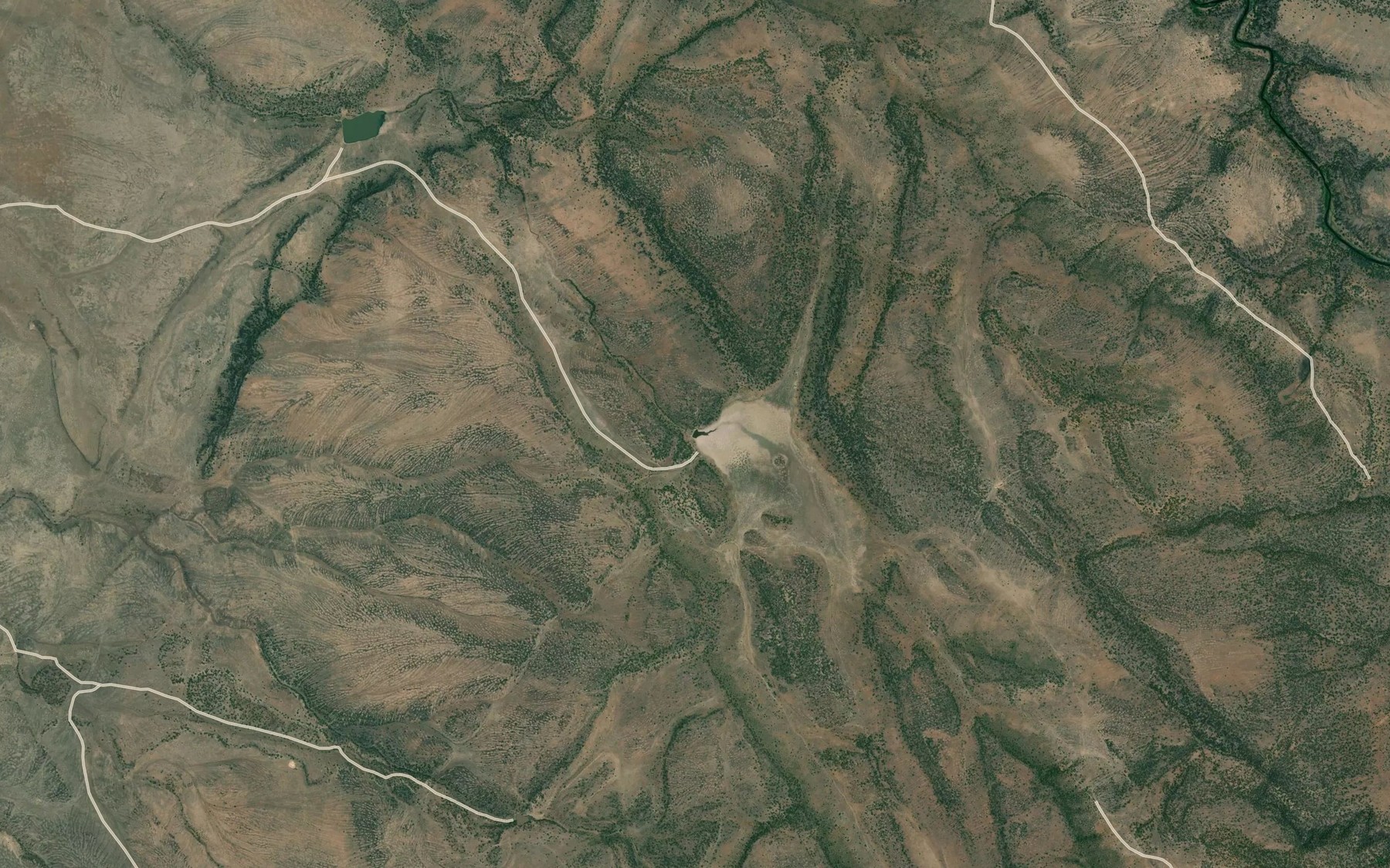 Satellite map of the Dry Creek Reservoir