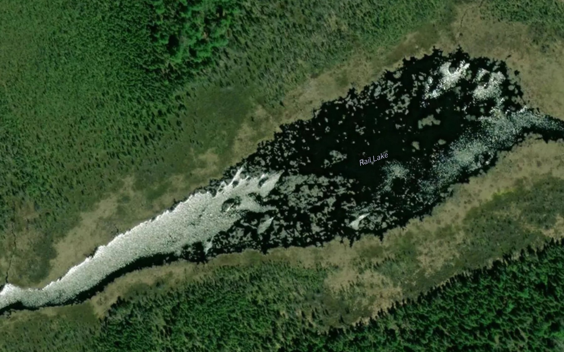 Satellite map of the Rail Lake