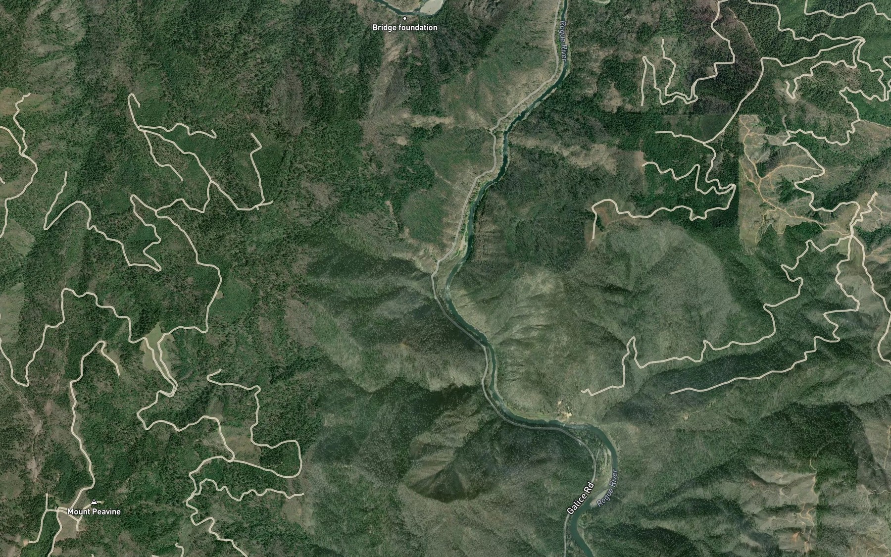 Satellite map of the Smith Creek