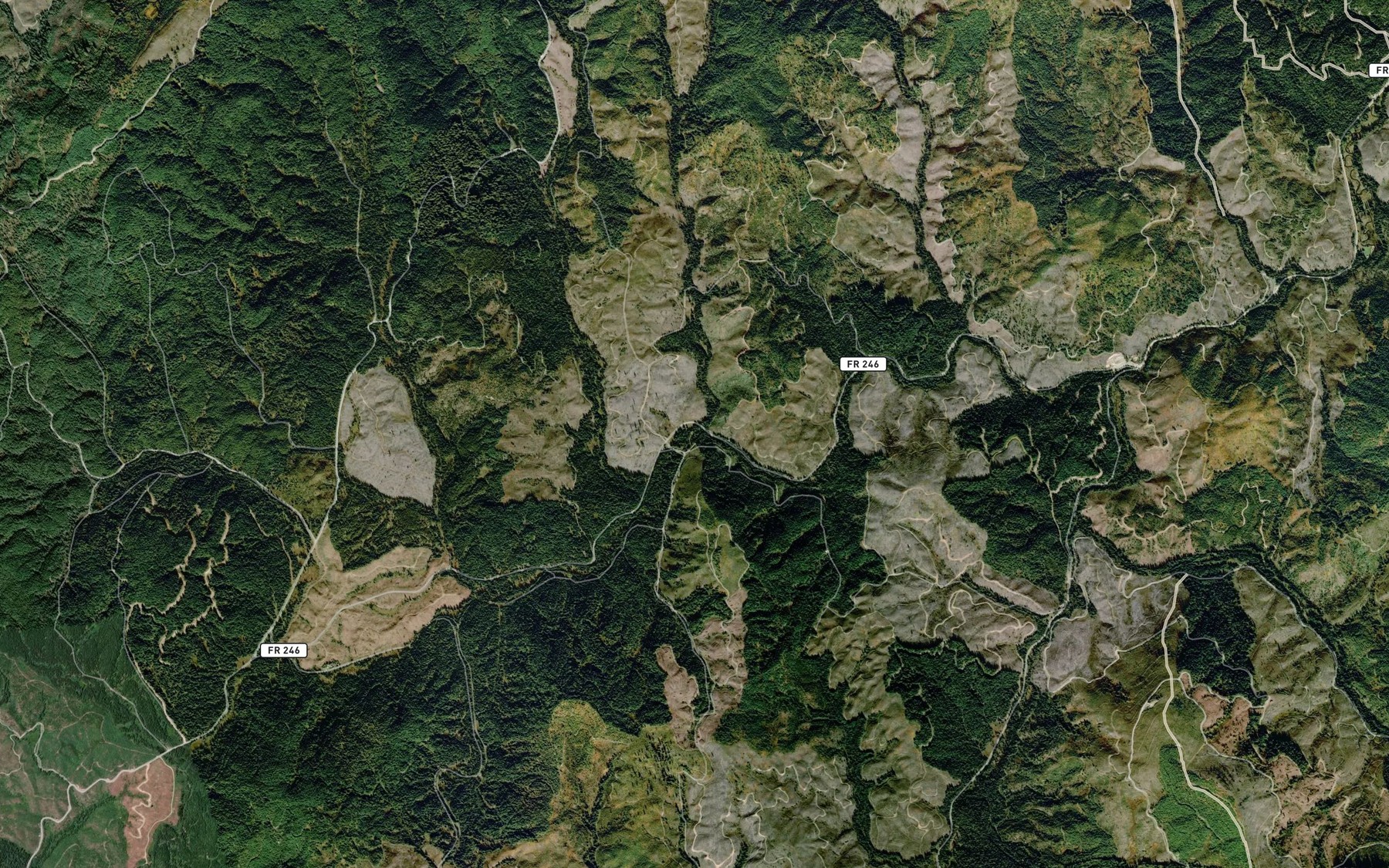 Satellite map of the Bush Creek