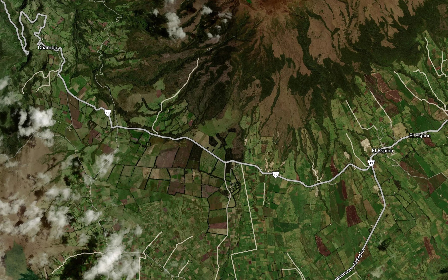 Satellite map of the Quebrada Betania