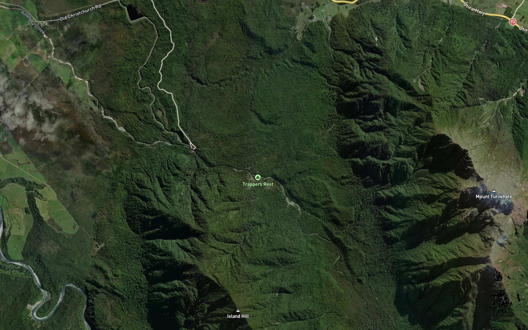 Satellite map of the Reservoir Creek