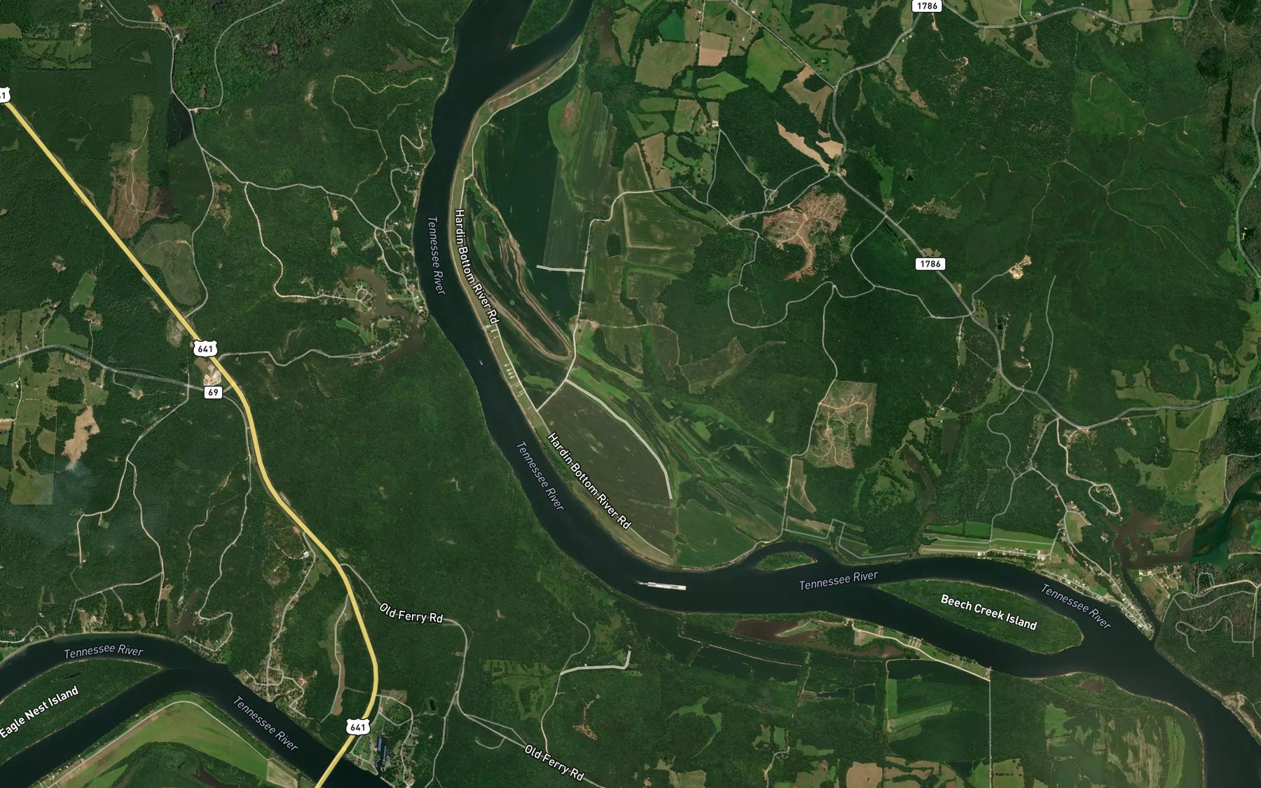 Satellite map of the Mud Slough