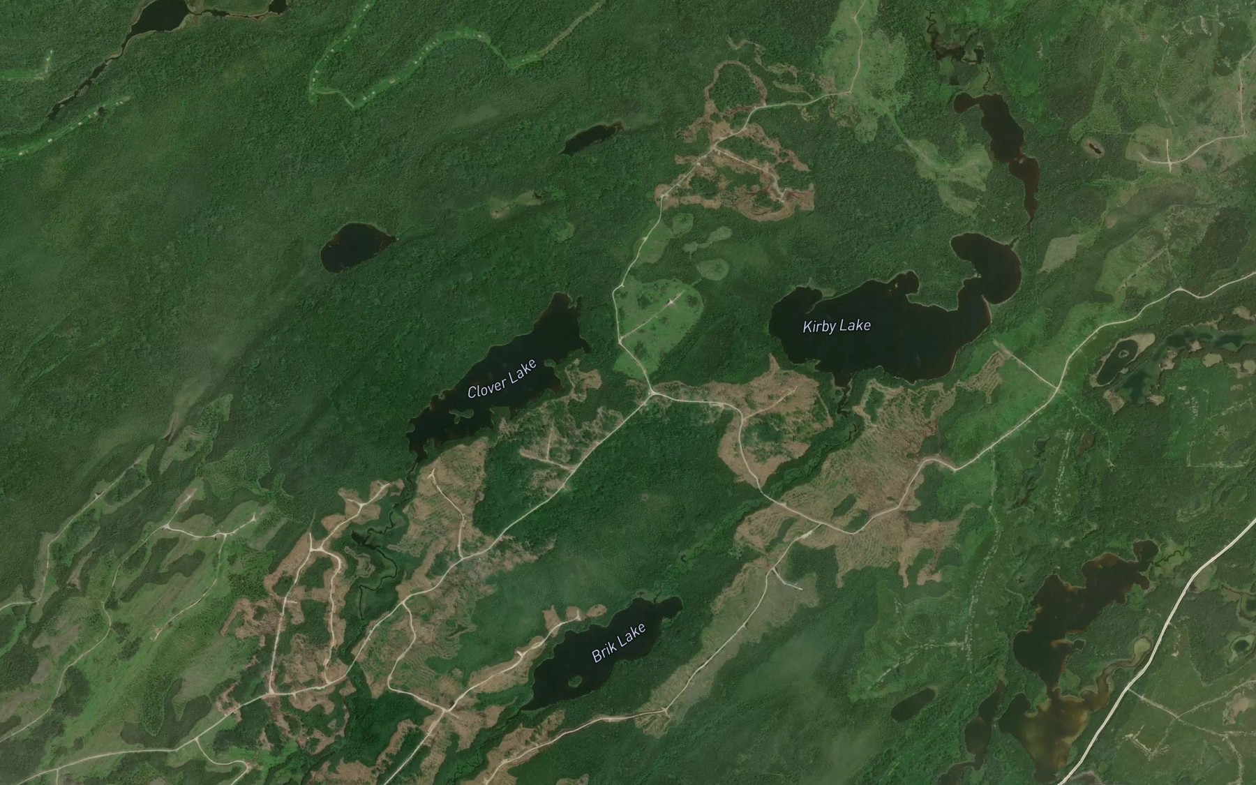 Satellite map of the Clover Creek