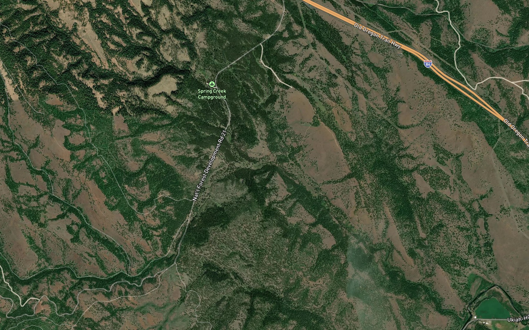 Satellite map of the South Fork Spring Creek