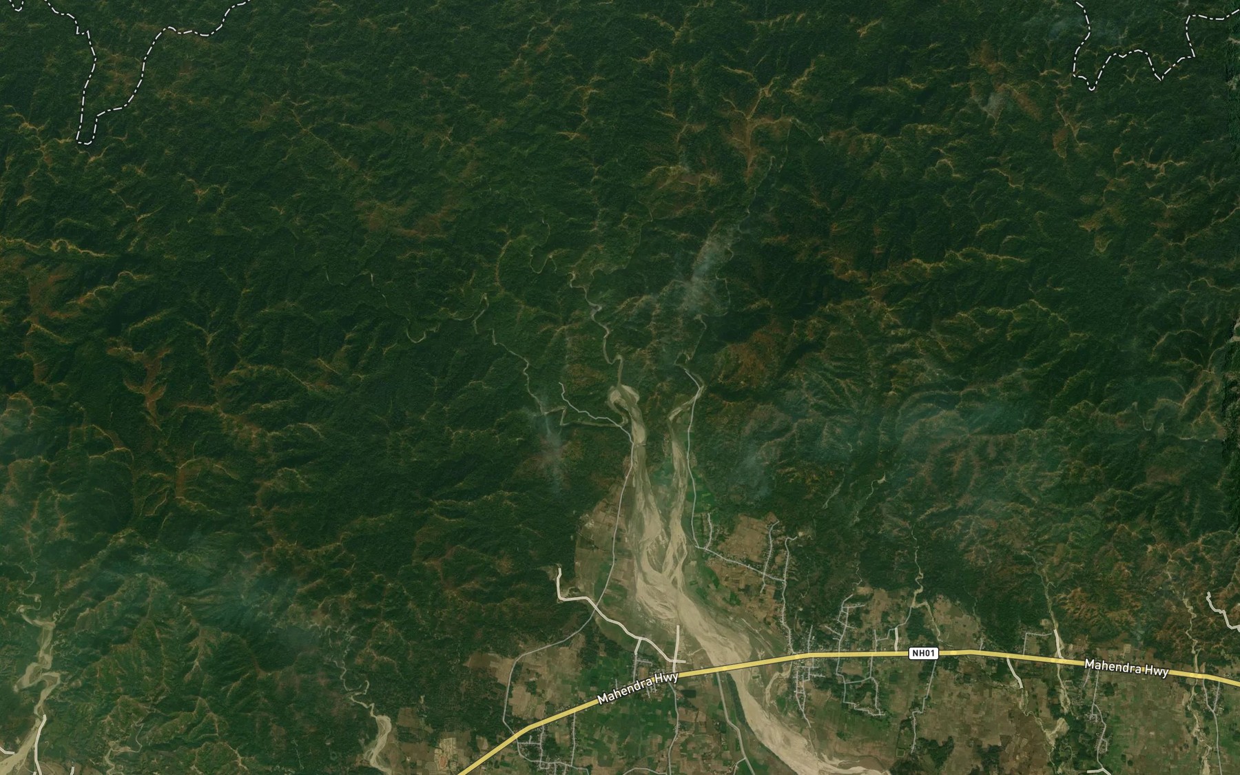 Satellite map of the Sikait Khola
