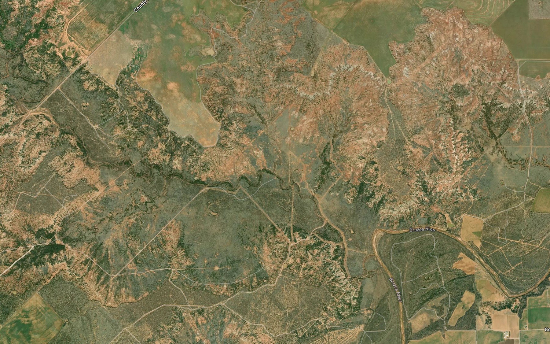 Satellite map of the Hackberry Creek