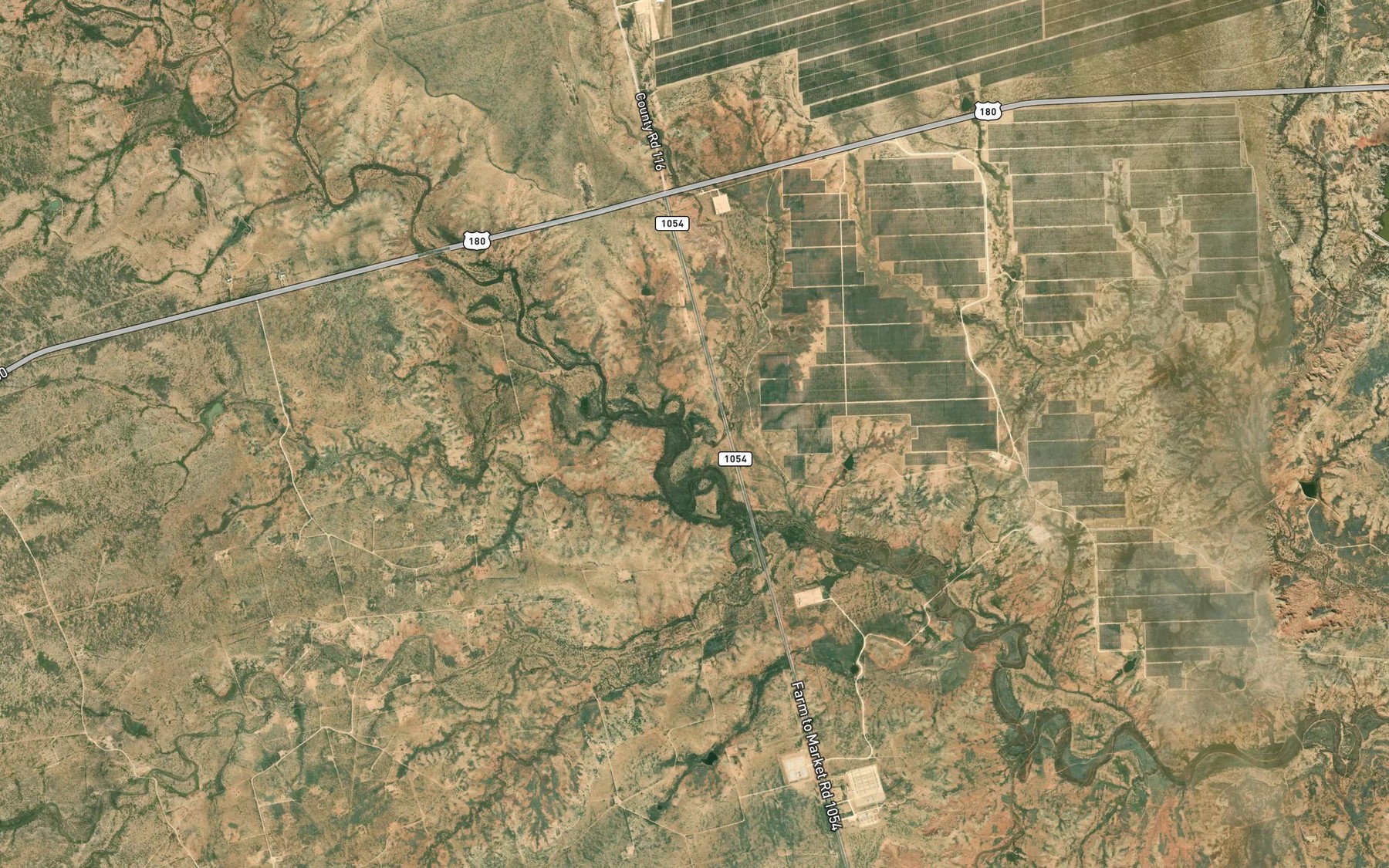 Satellite map of the Buck Canyon Creek