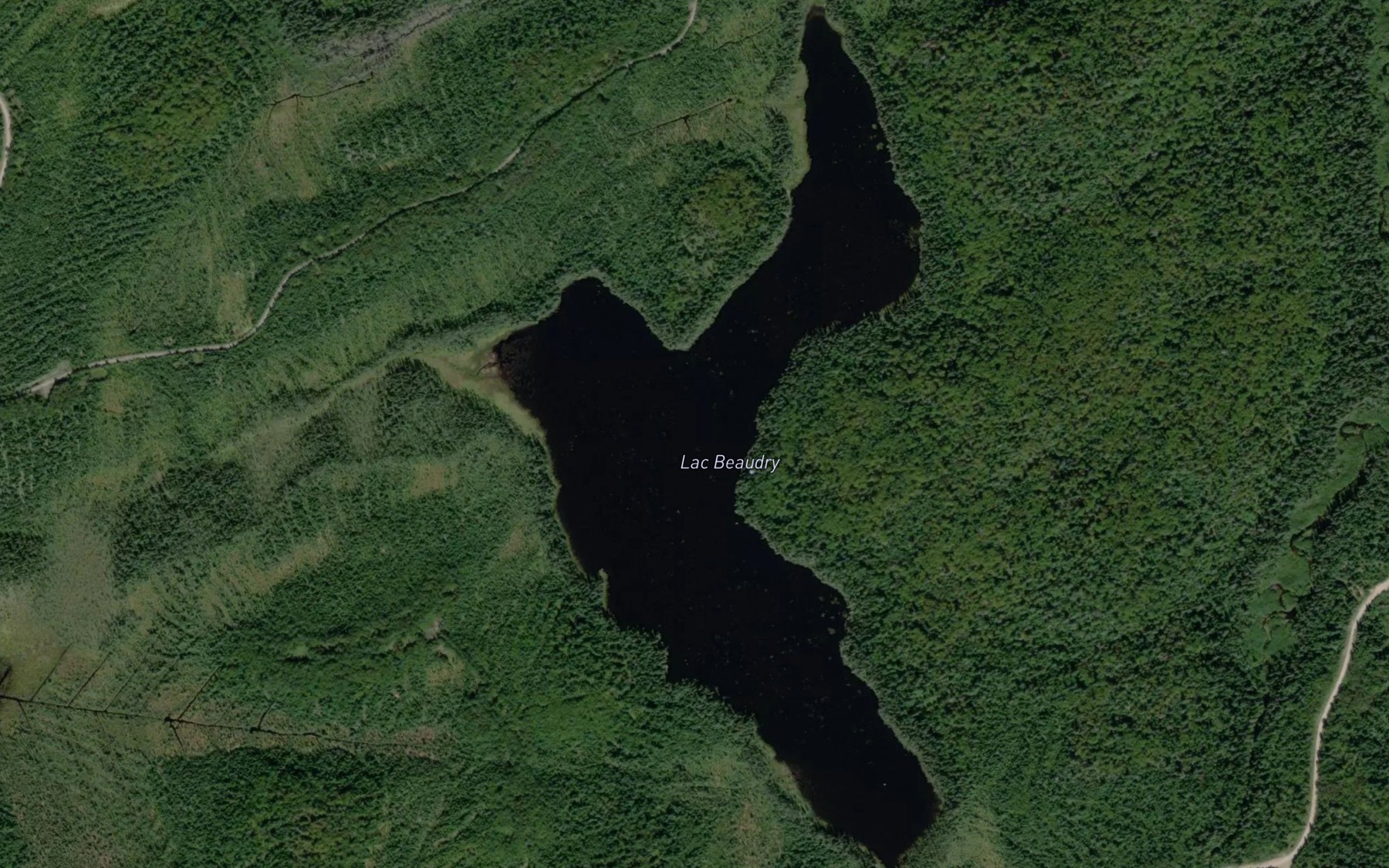Satellite map of the Lac Beaudry