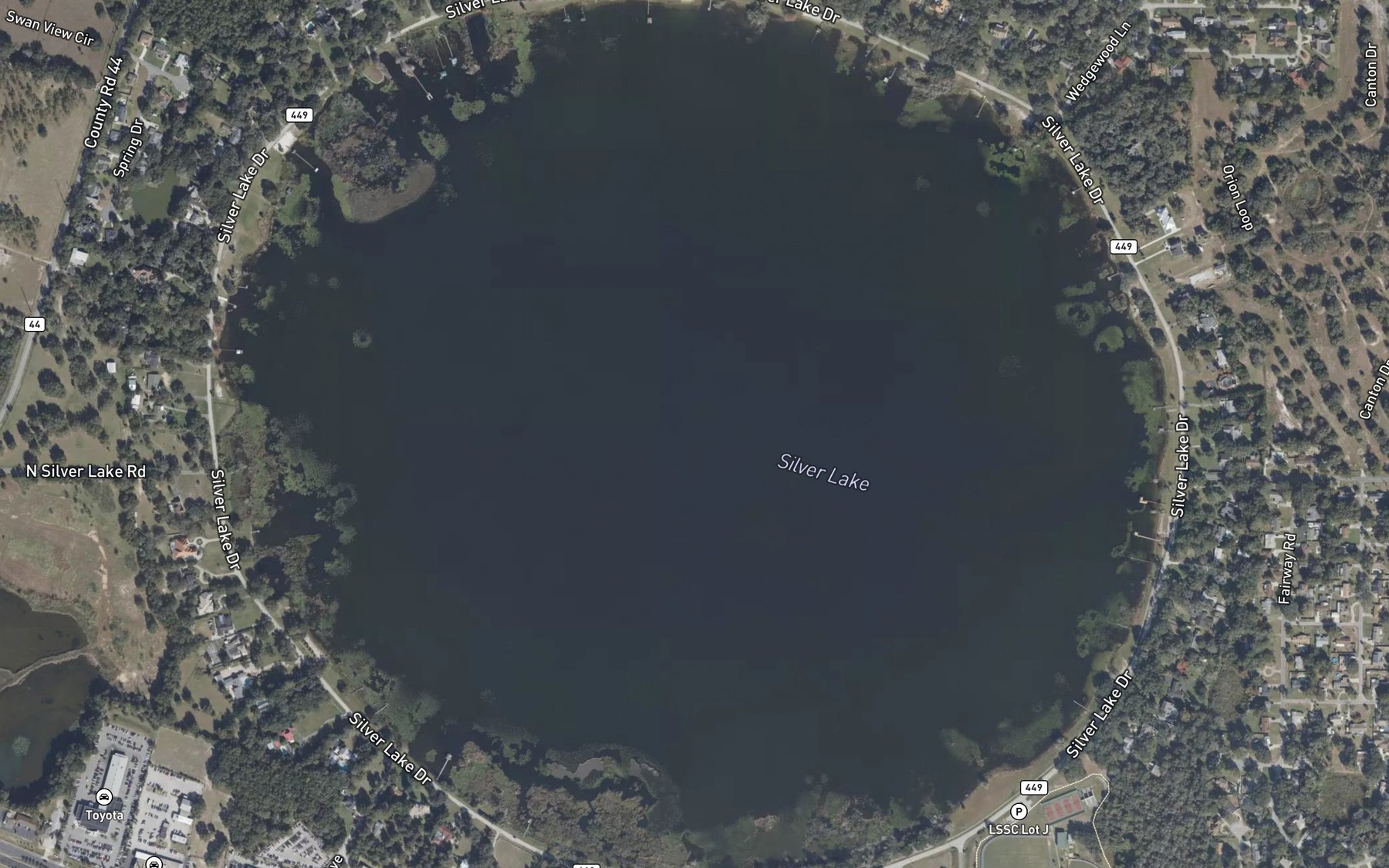 Satellite map of the Silver Lake