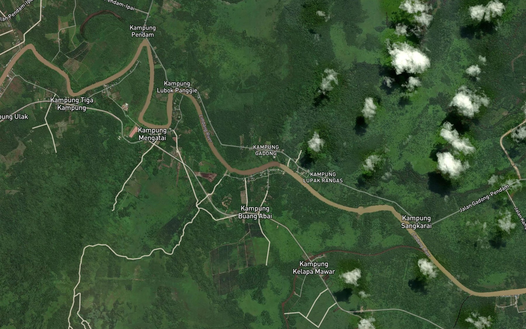 Satellite map of the Sungai Limbang Damit
