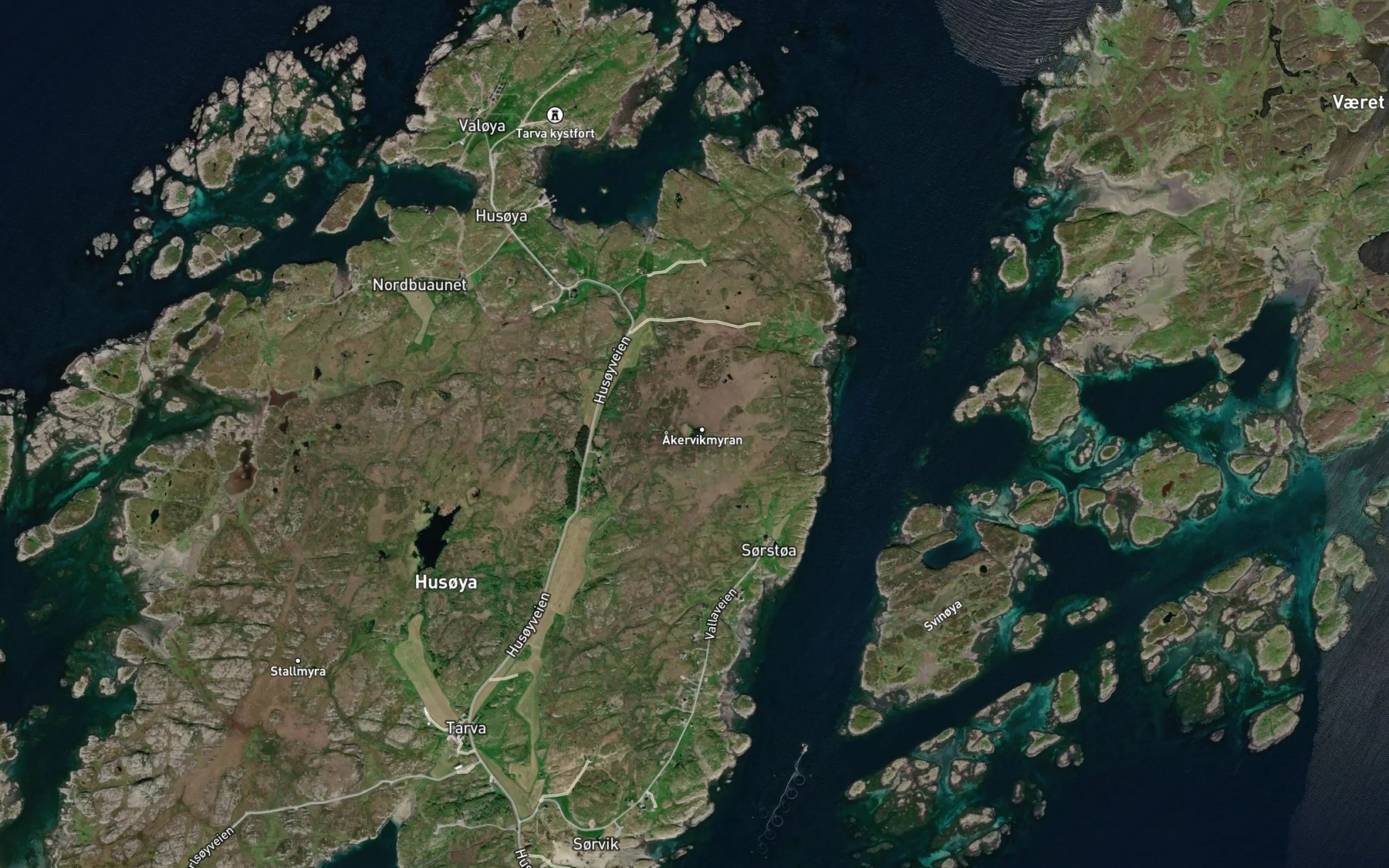 Satellite map of the Akervikvatnet