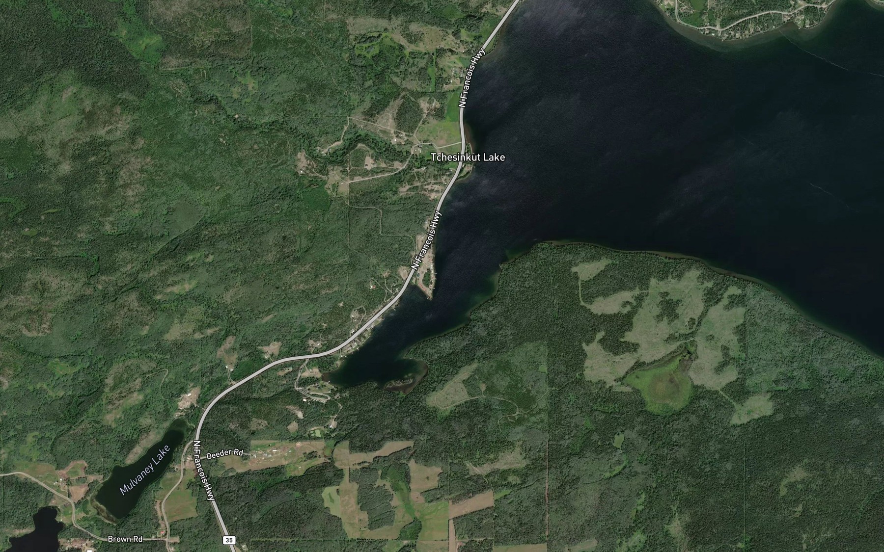 Satellite map of the Owens Bay
