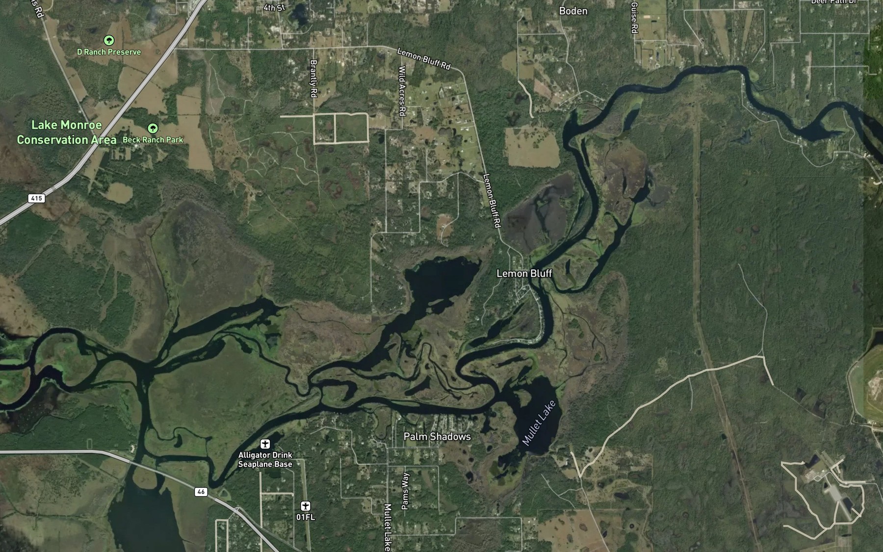 Satellite map of the Mud Lake