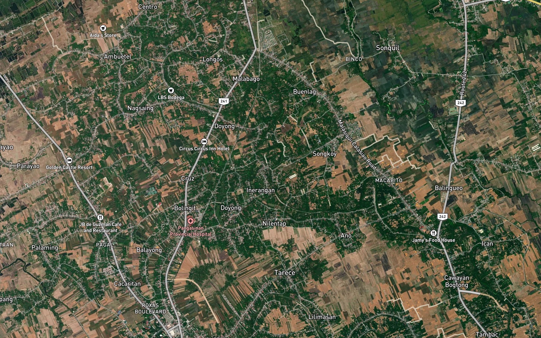 Satellite map of the Ano River
