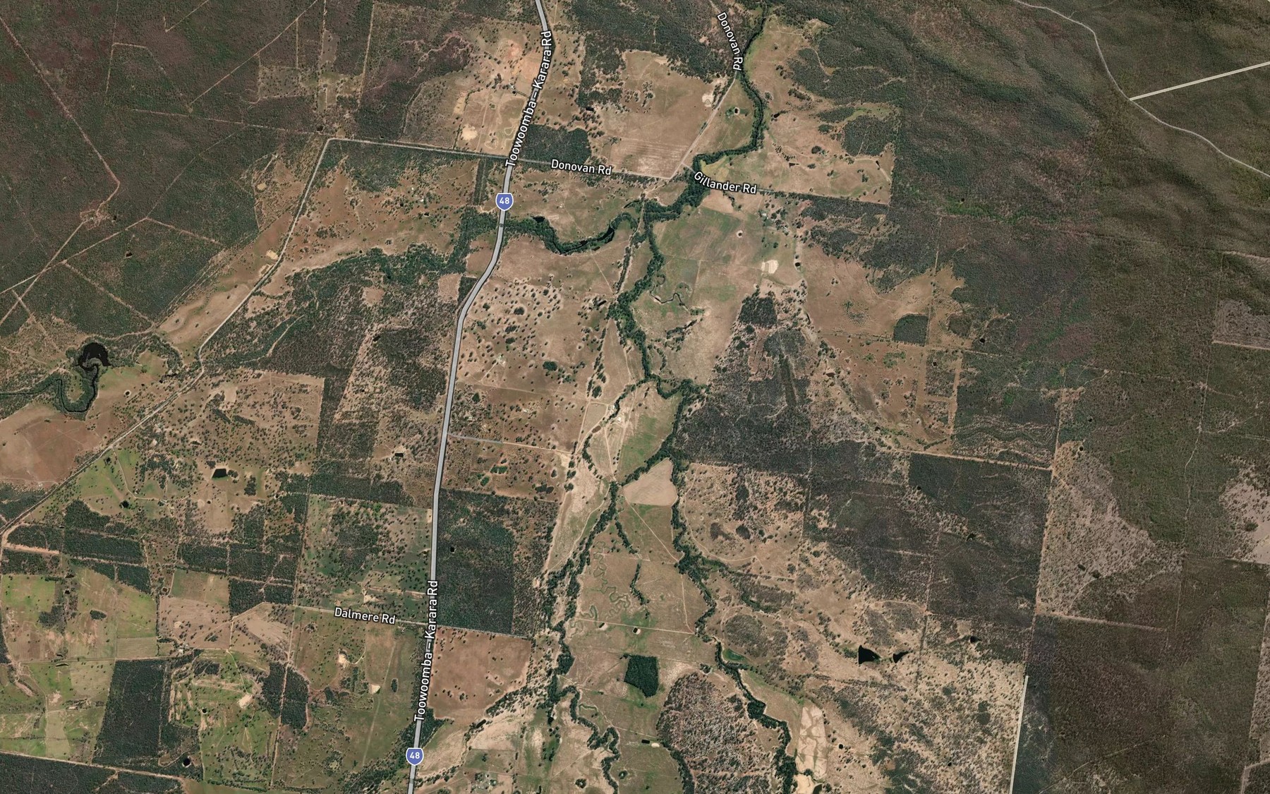 Satellite map of the Back Creek