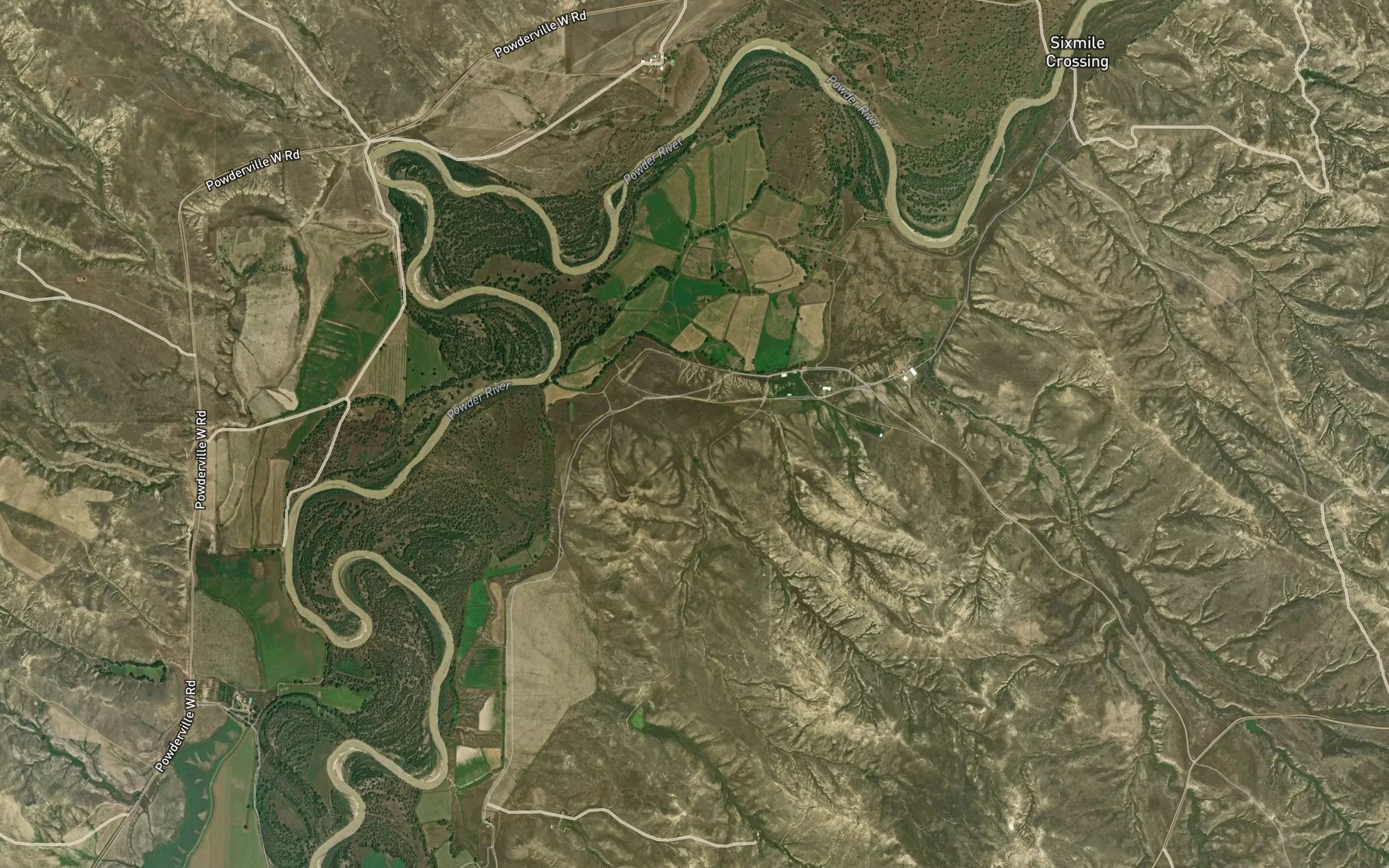 Satellite map of the Prairie Creek