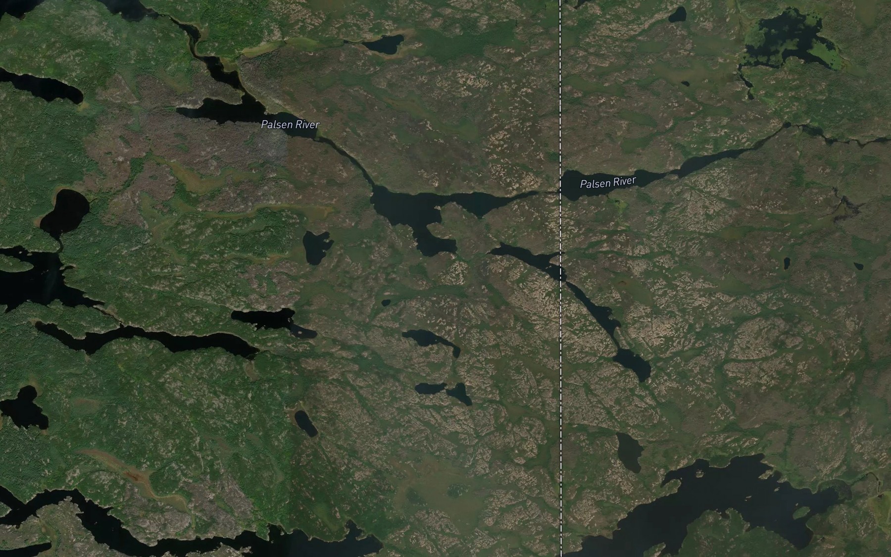 Satellite map of the Palsen River
