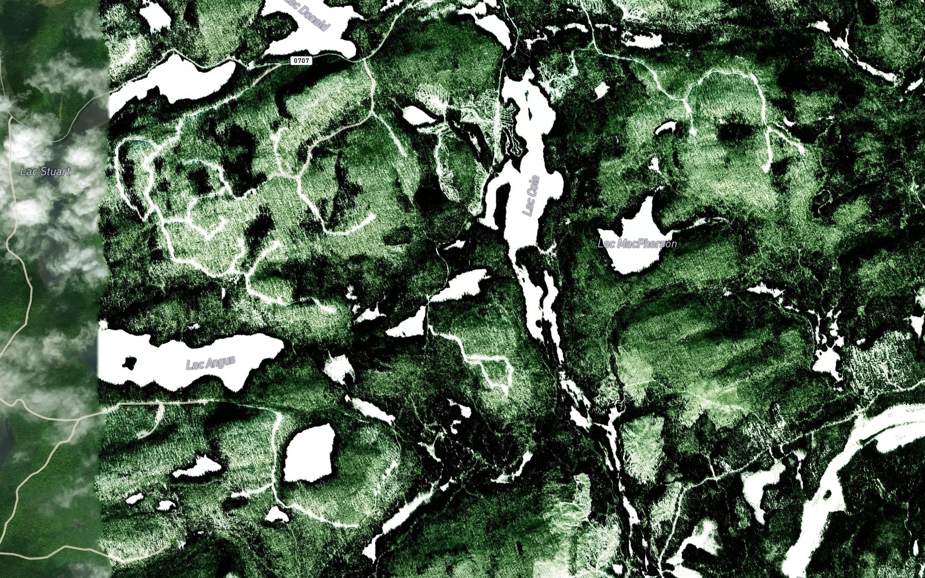 Satellite map of the Lac Retreci