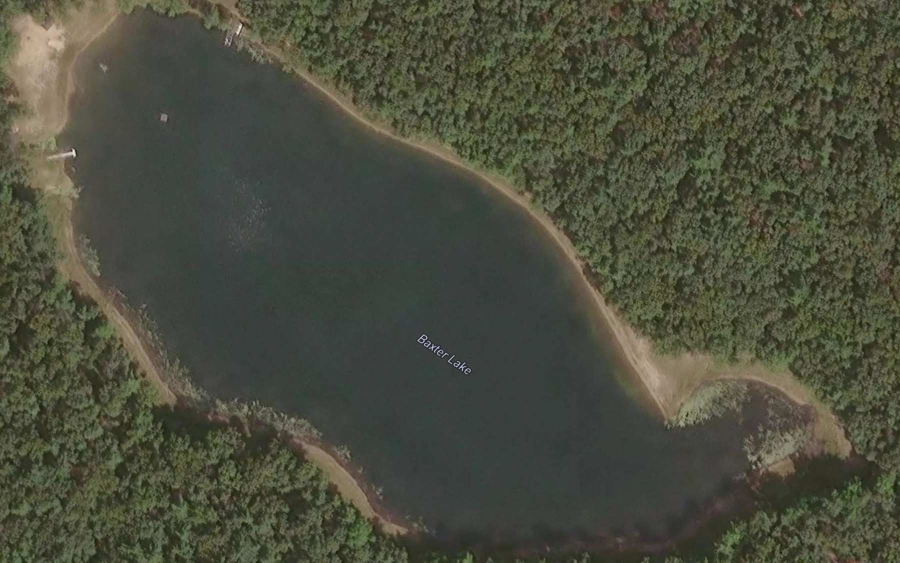 Satellite map of the Baxter Lake