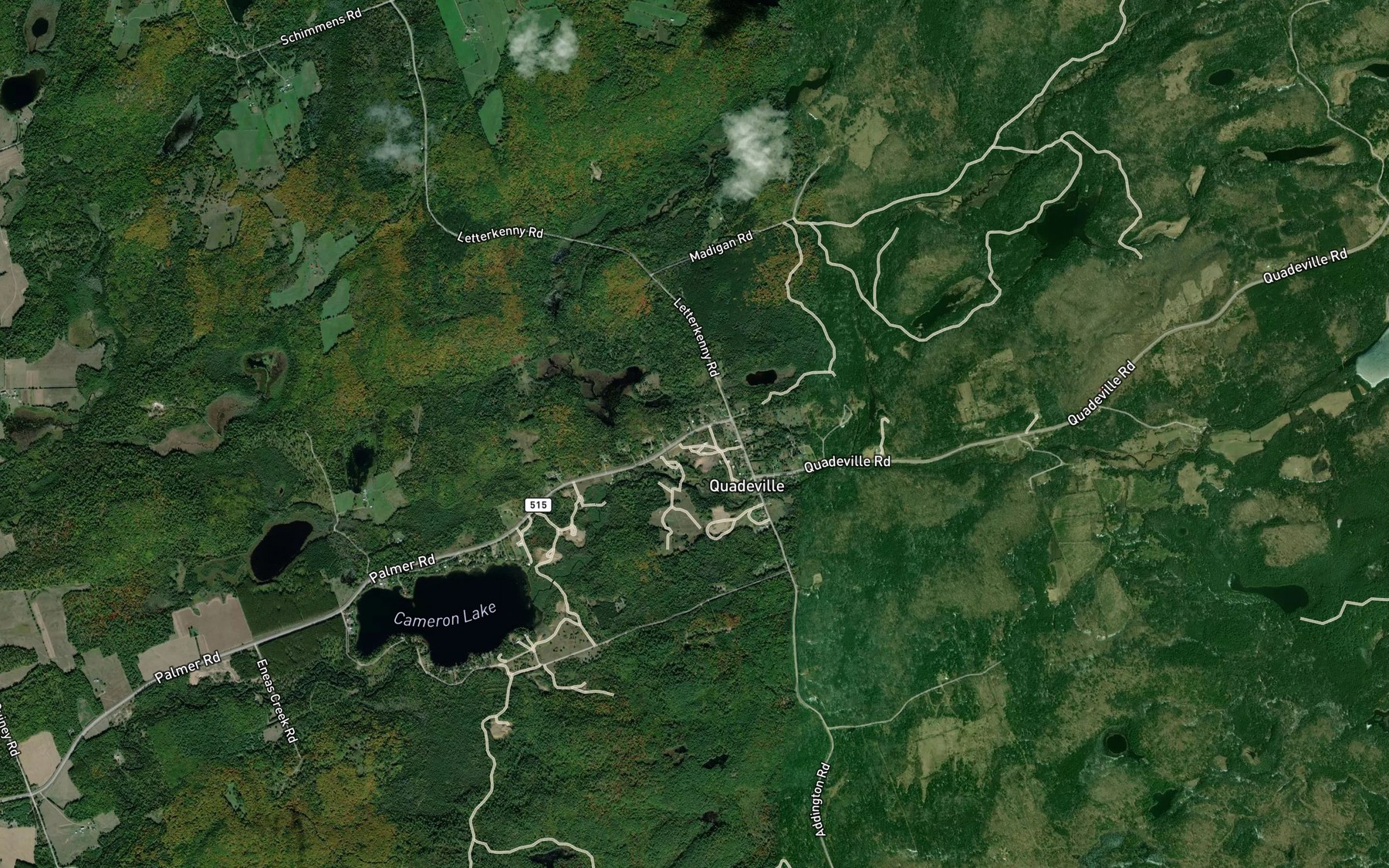 Satellite map of the Dupuis Creek