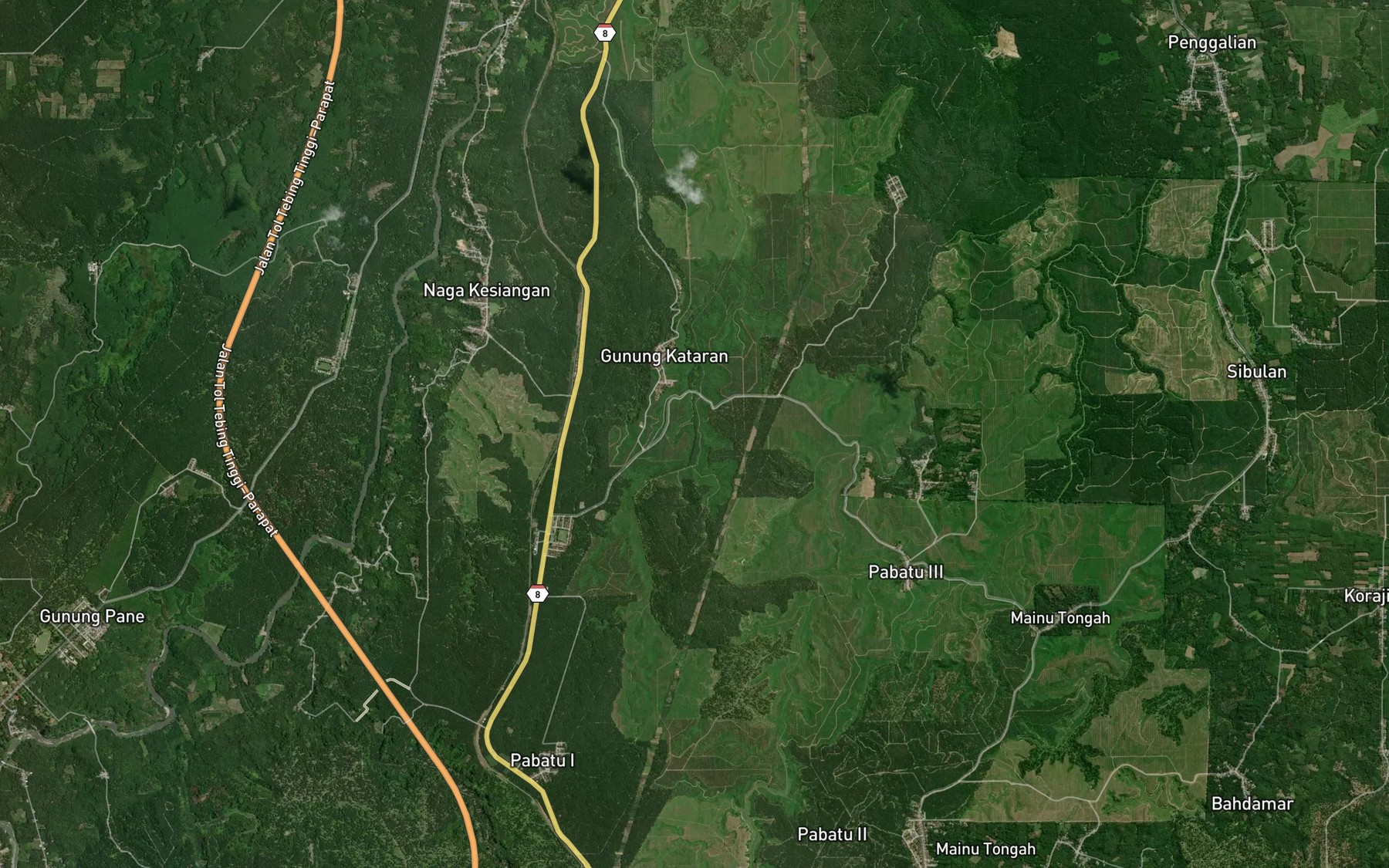 Satellite map of the Sungai Sibangoan