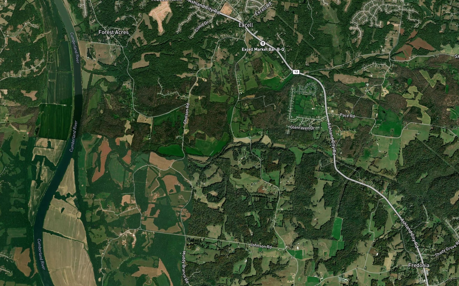 Satellite map of the Little McAdoo Creek