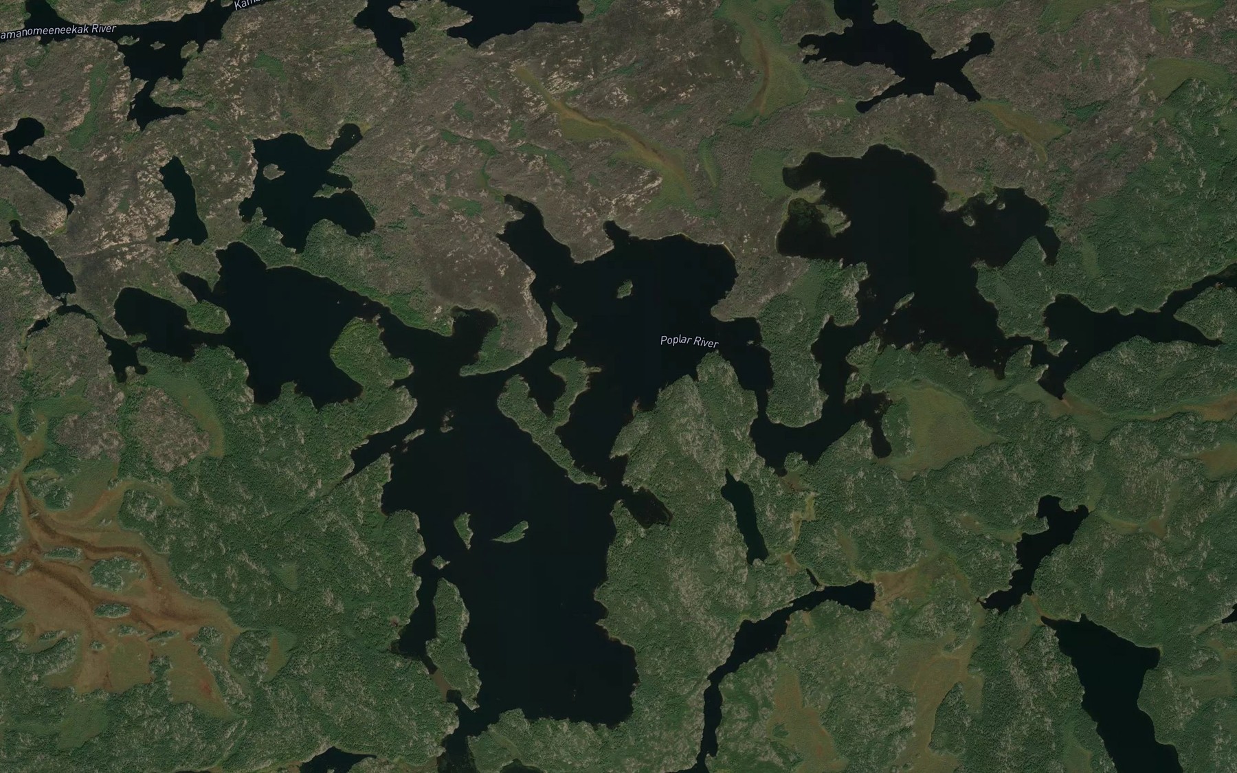 Satellite map of the Red Willow Lake