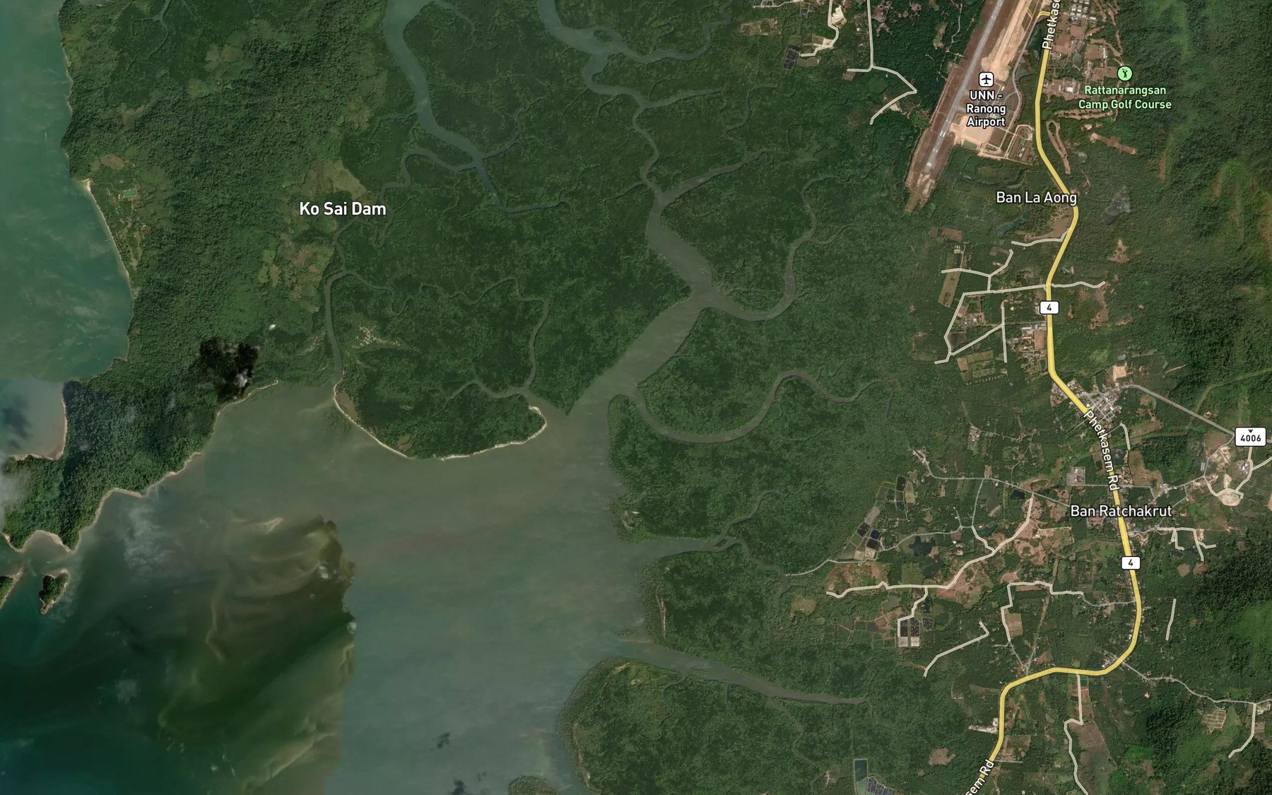 Satellite map of the Khlong Farang