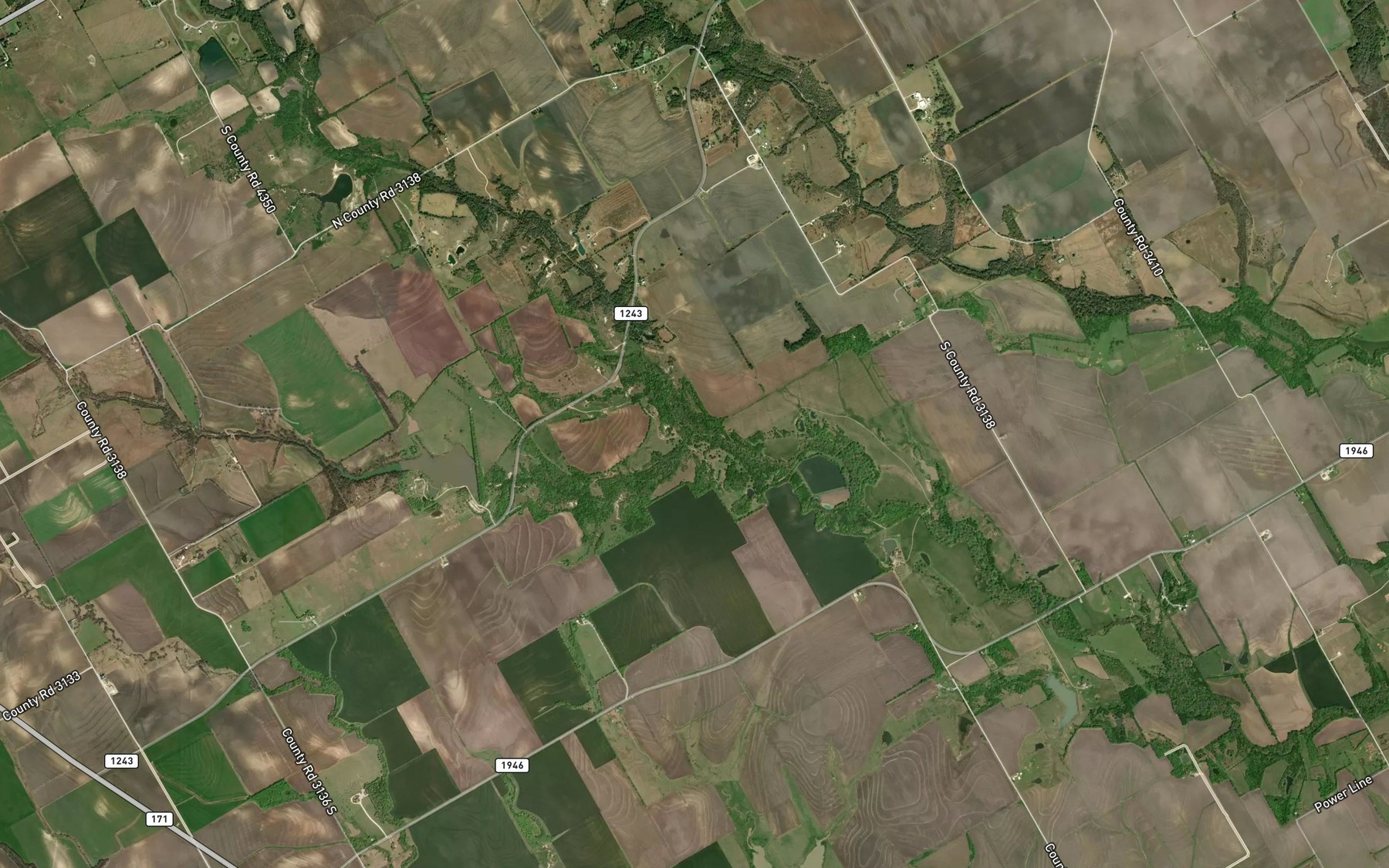Satellite map of the Grove Creek