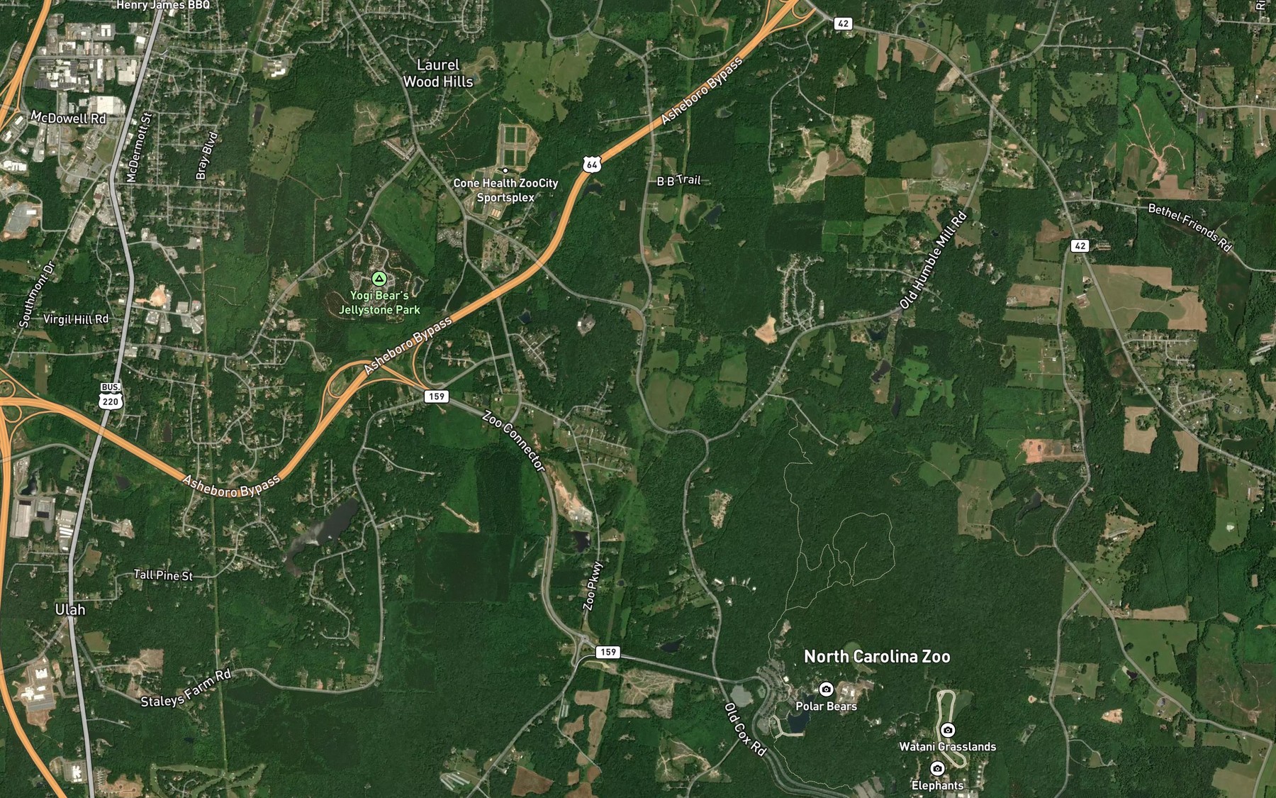 Satellite map of the Tantraugh Branch