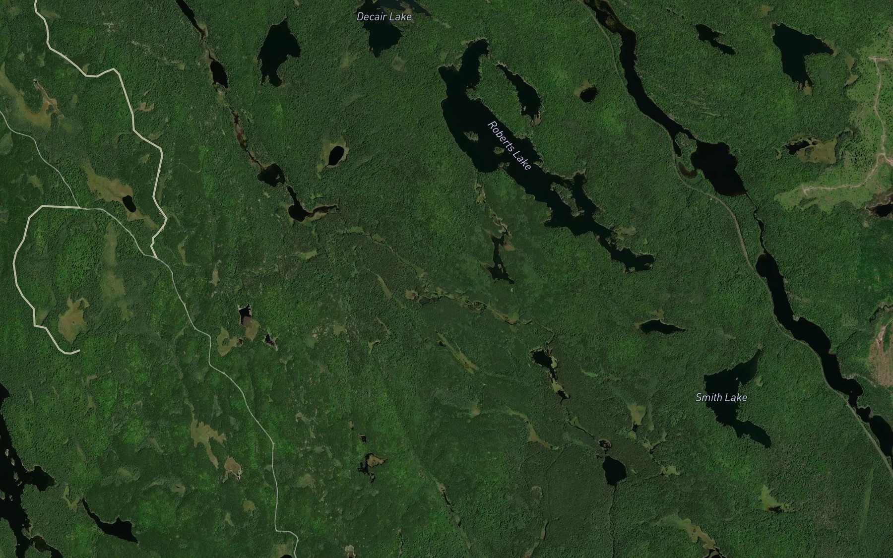 Satellite map of the Beau Creek