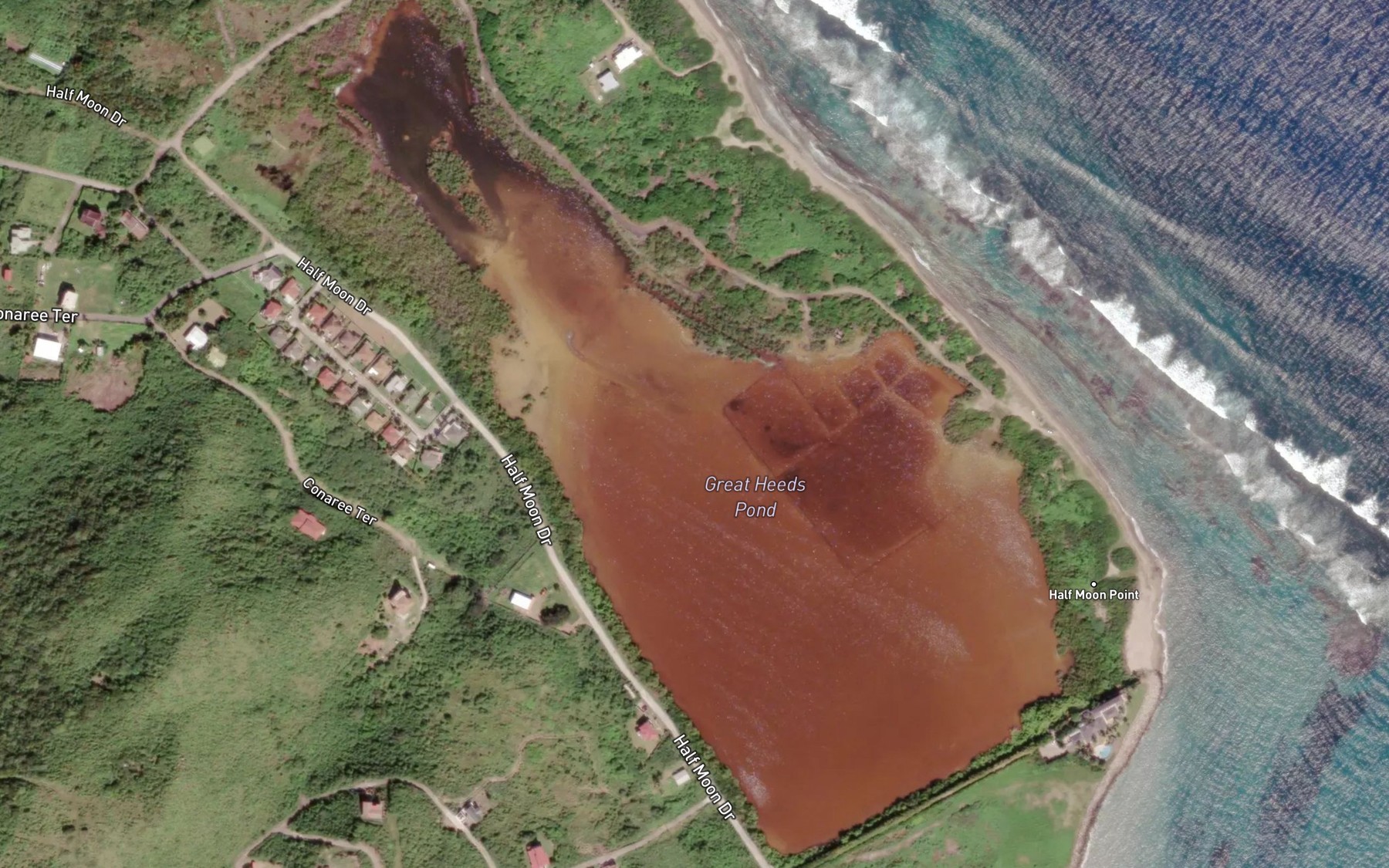 Satellite map of the Half Moon Pond