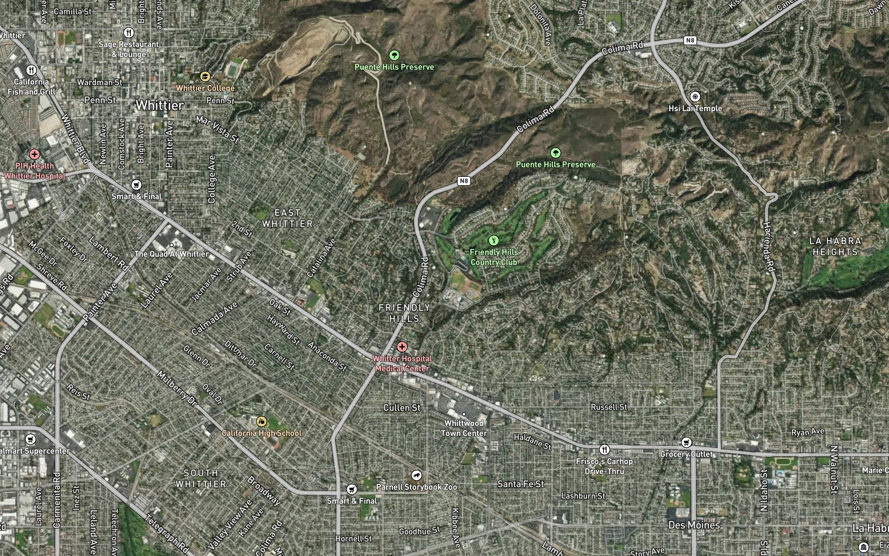 Satellite map of the Tacobi Creek