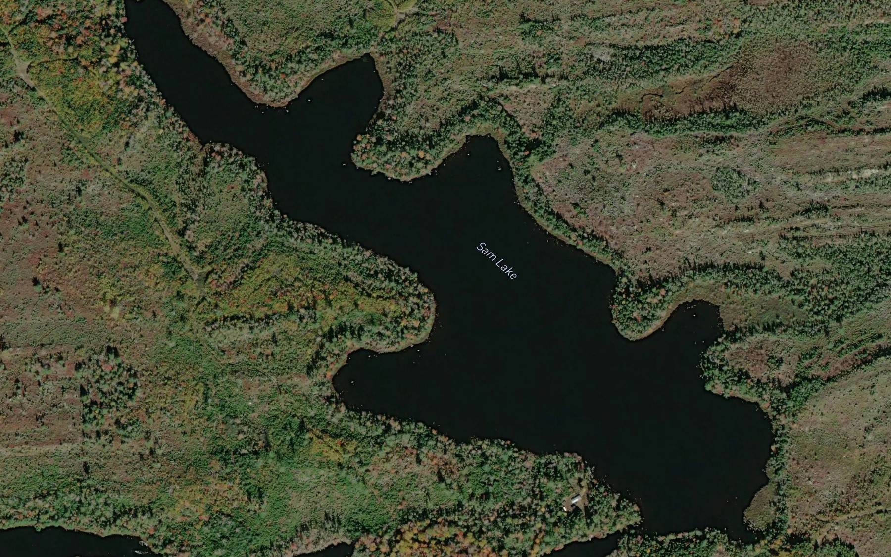 Satellite map of the Sam Lake