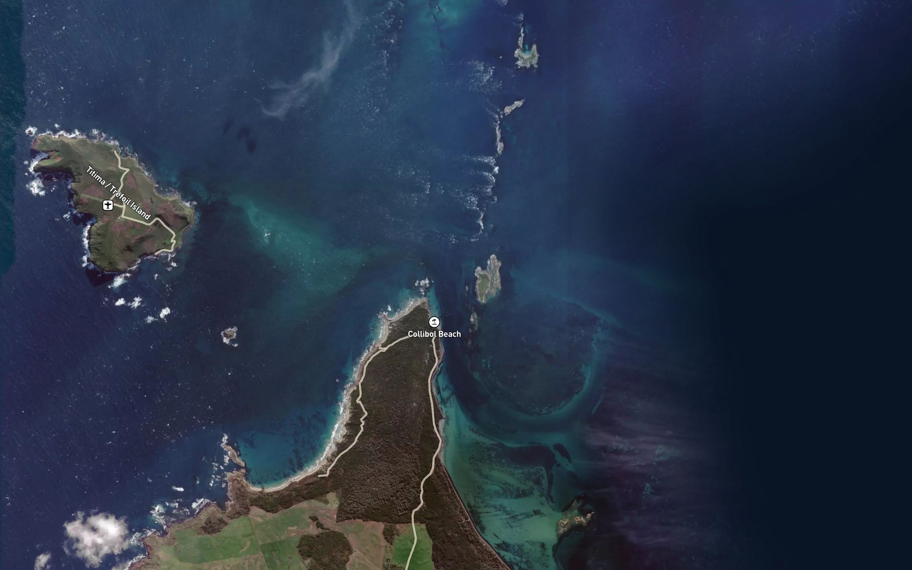 Satellite map of the Woolnorth Anchorage