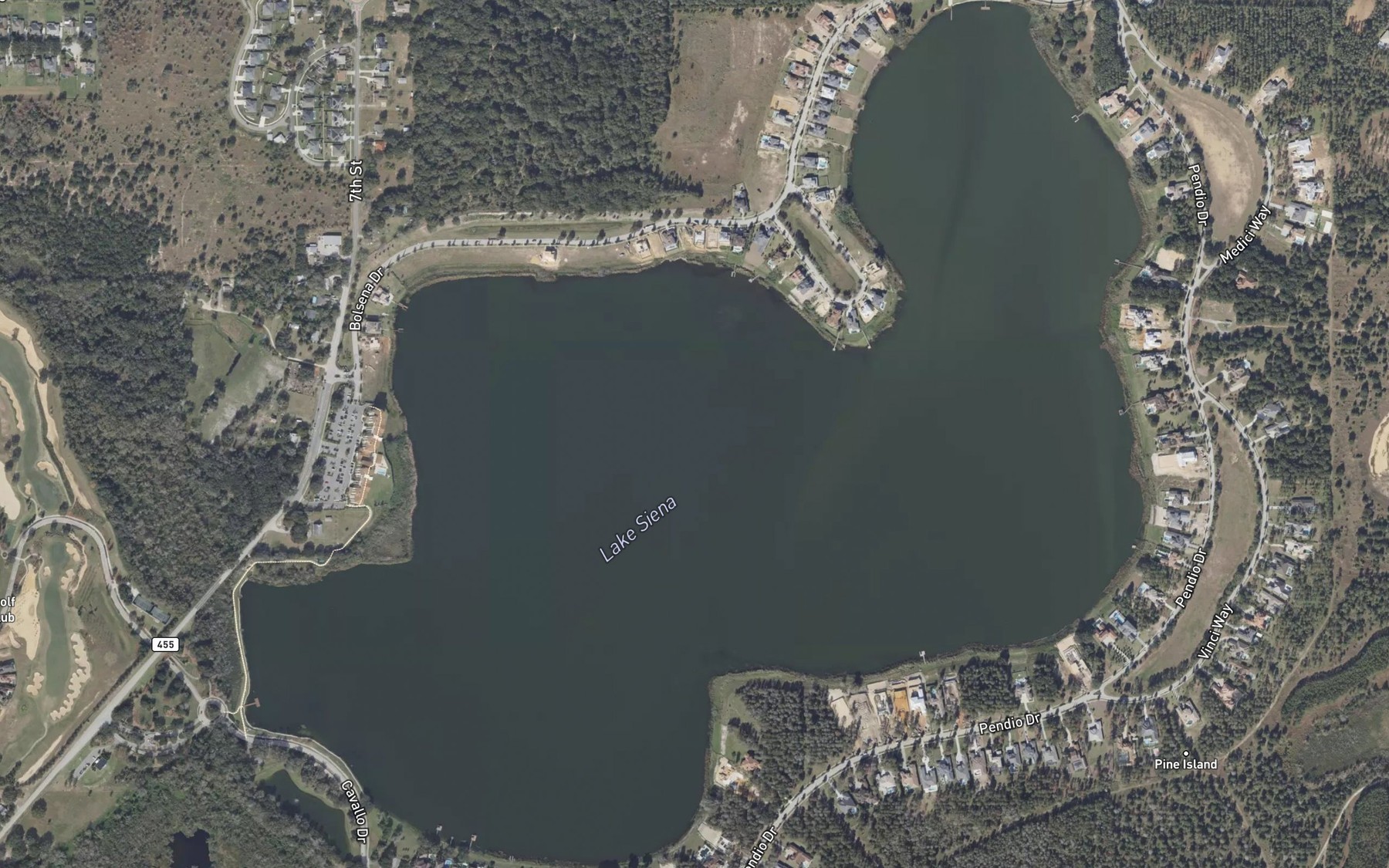 Satellite map of the Lake Siena