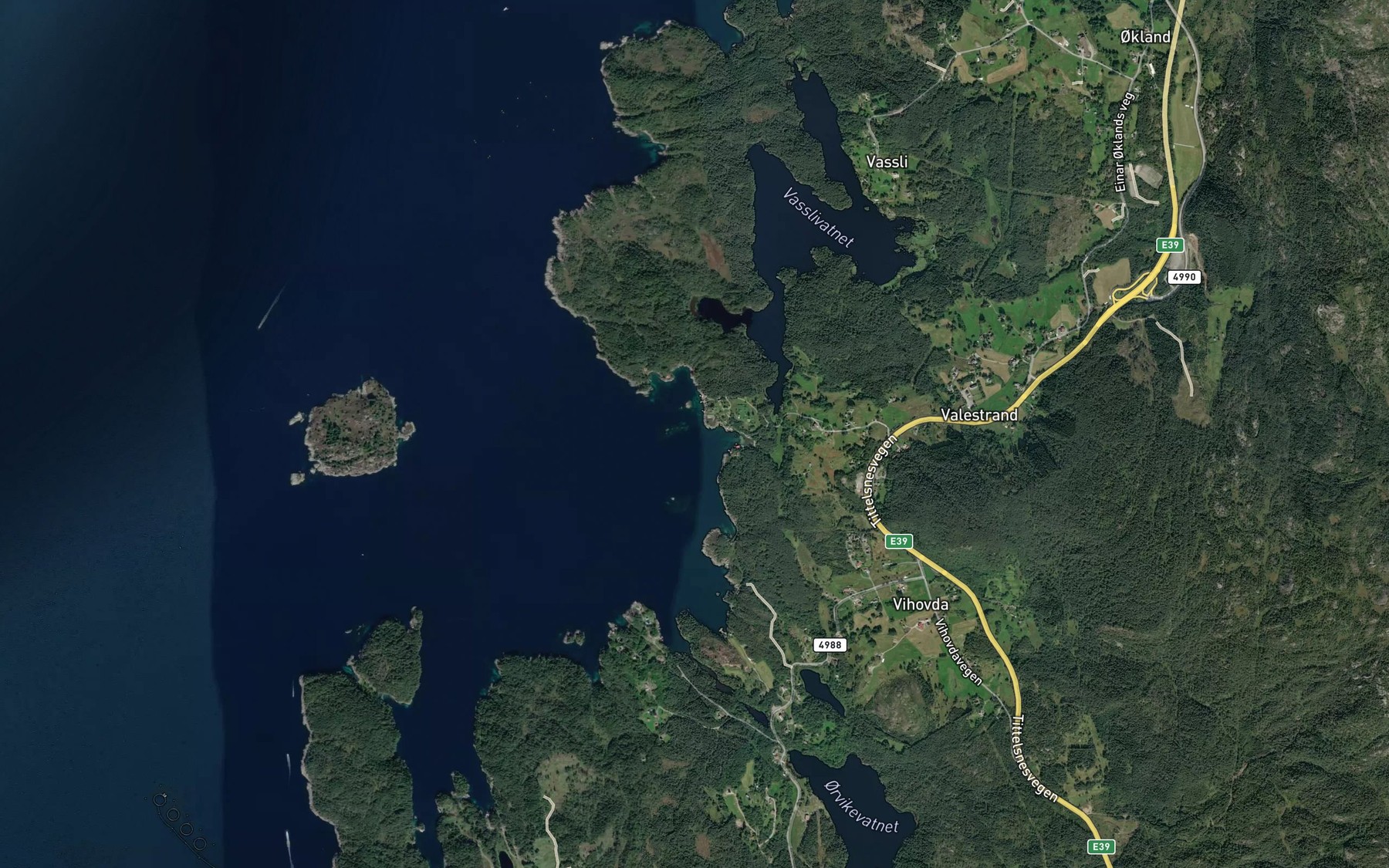 Satellite map of the Hauglandsvika