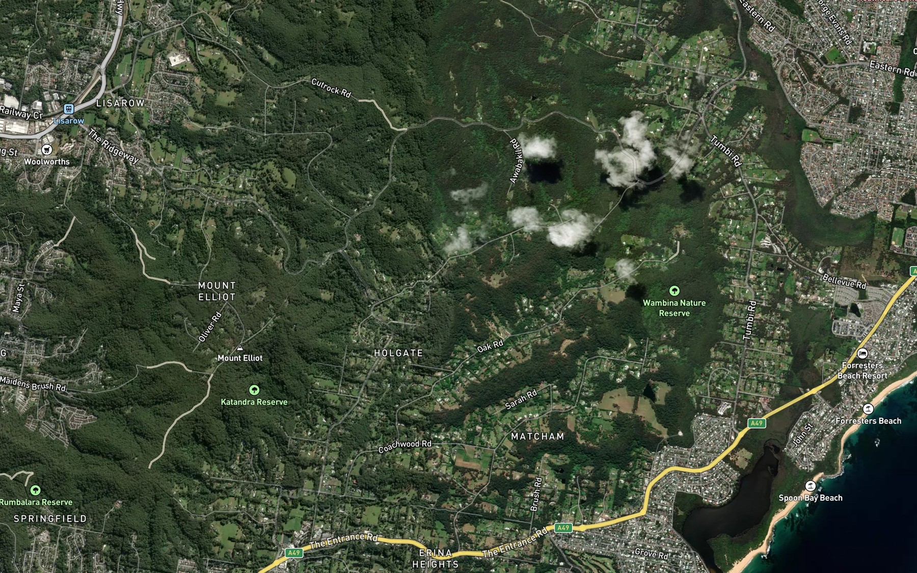 Satellite map of the Fires Creek