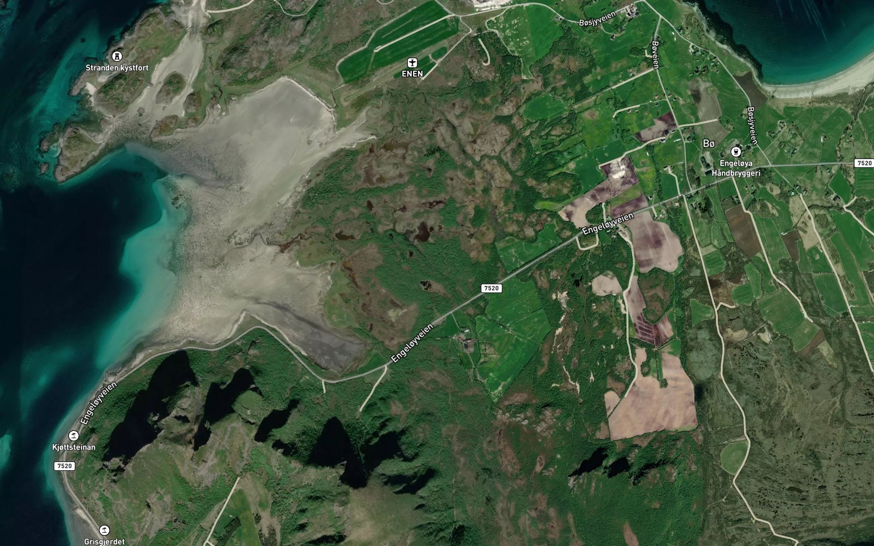 Satellite map of the Dragarelva