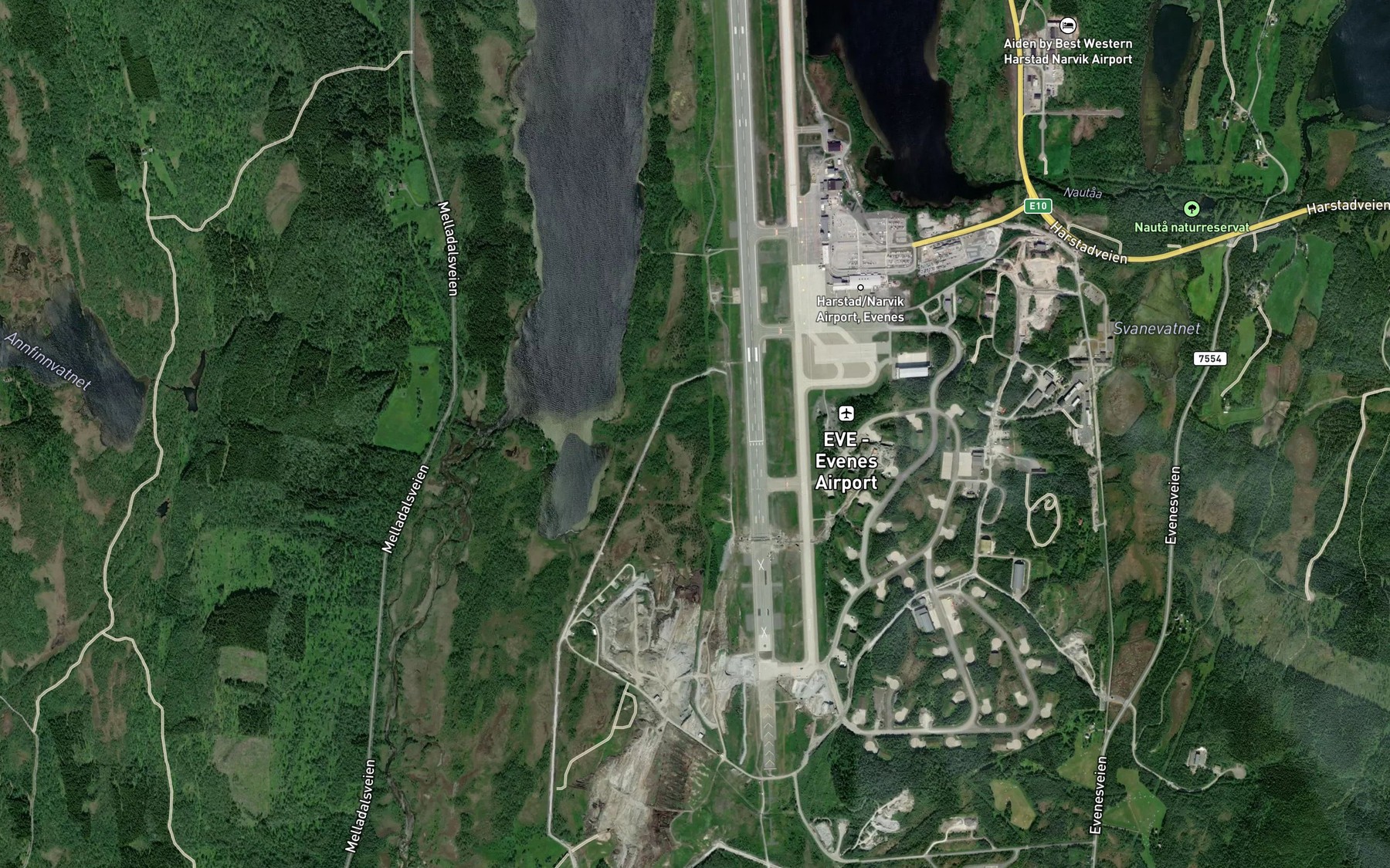 Satellite map of the Munneselva