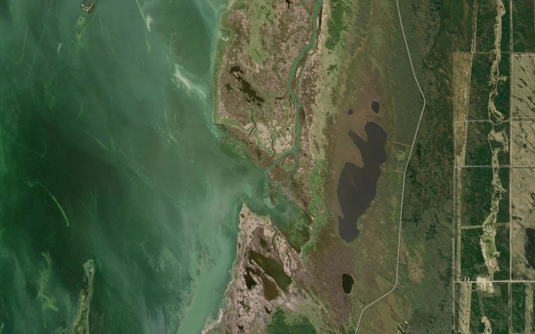 Satellite map of the Little Waterhen River