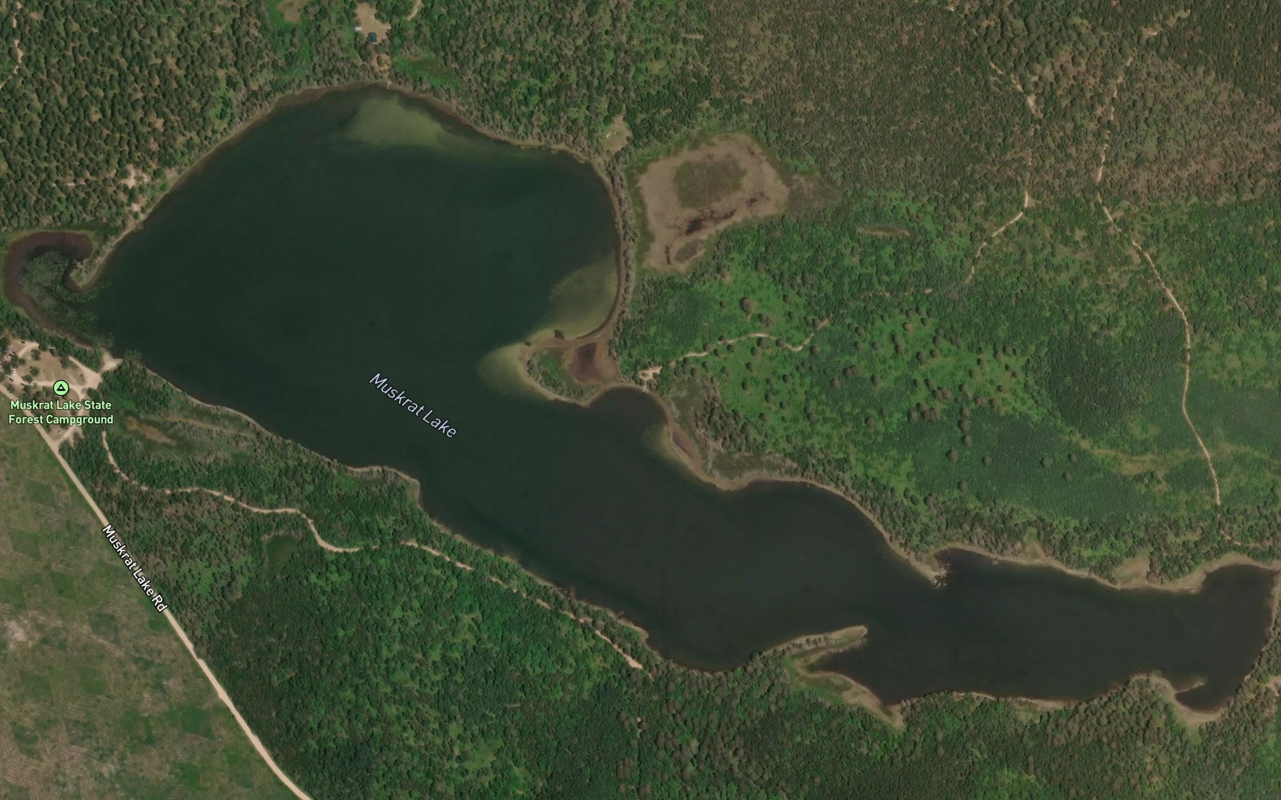 Satellite map of the Muskrat Lake