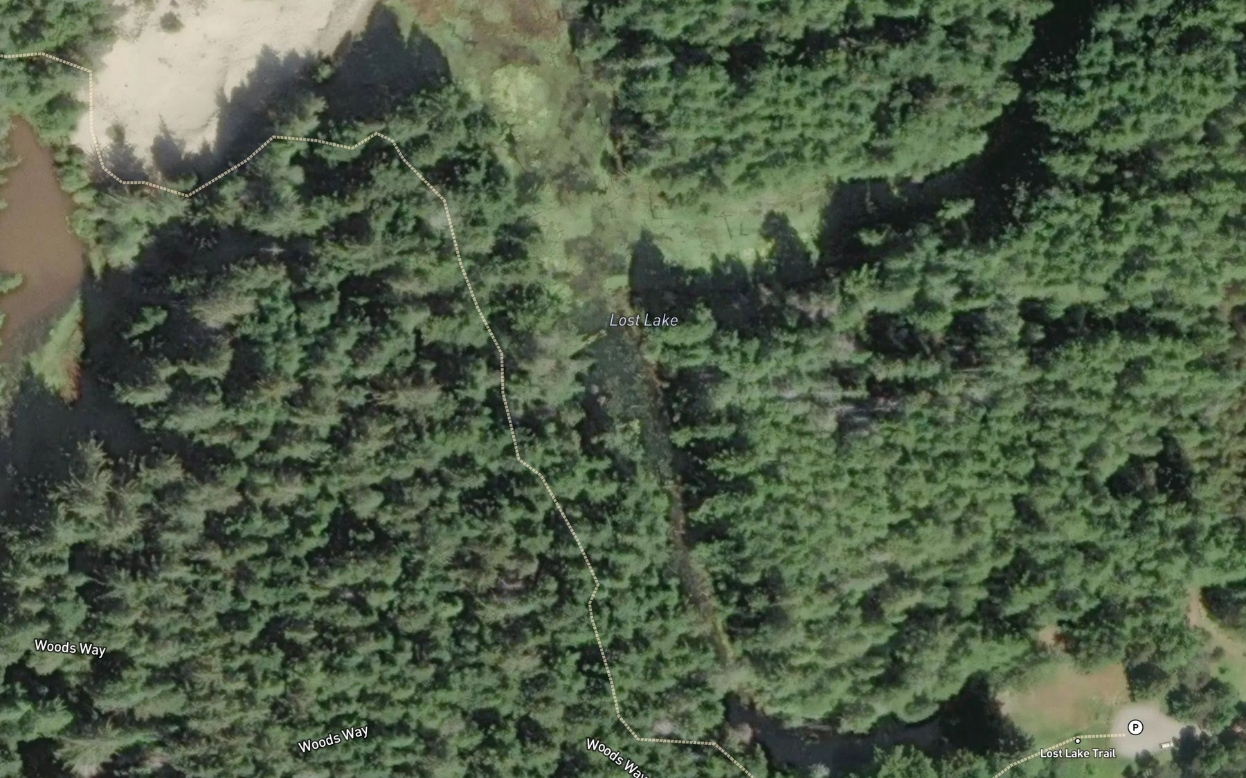 Satellite map of the Lost Lake