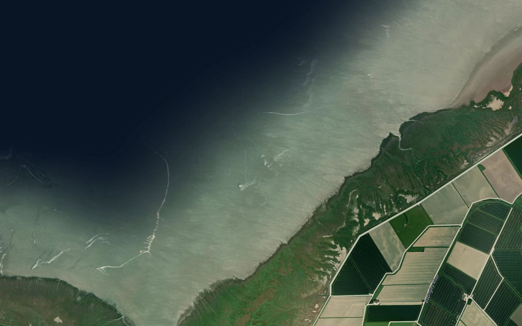 Satellite map of the Bull Dog Sand