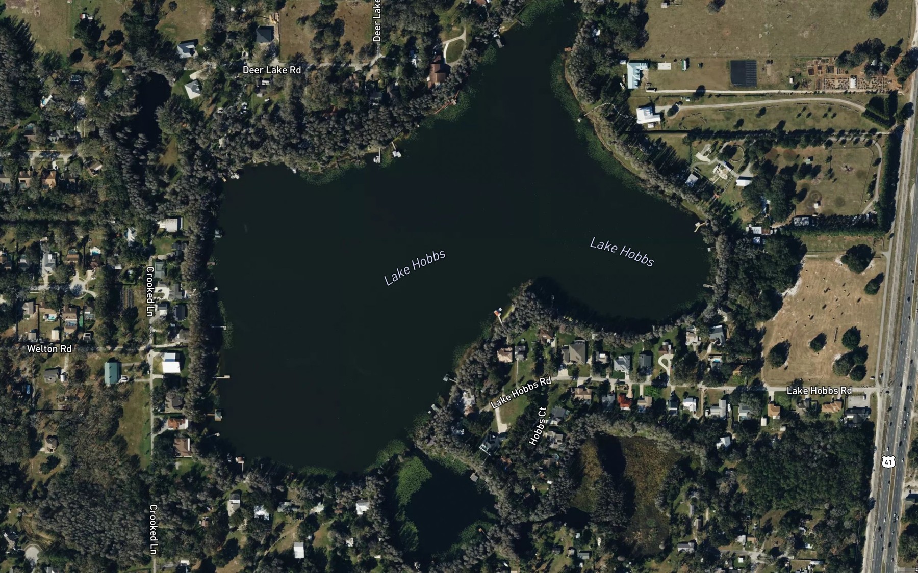 Satellite map of the Lake Hobbs