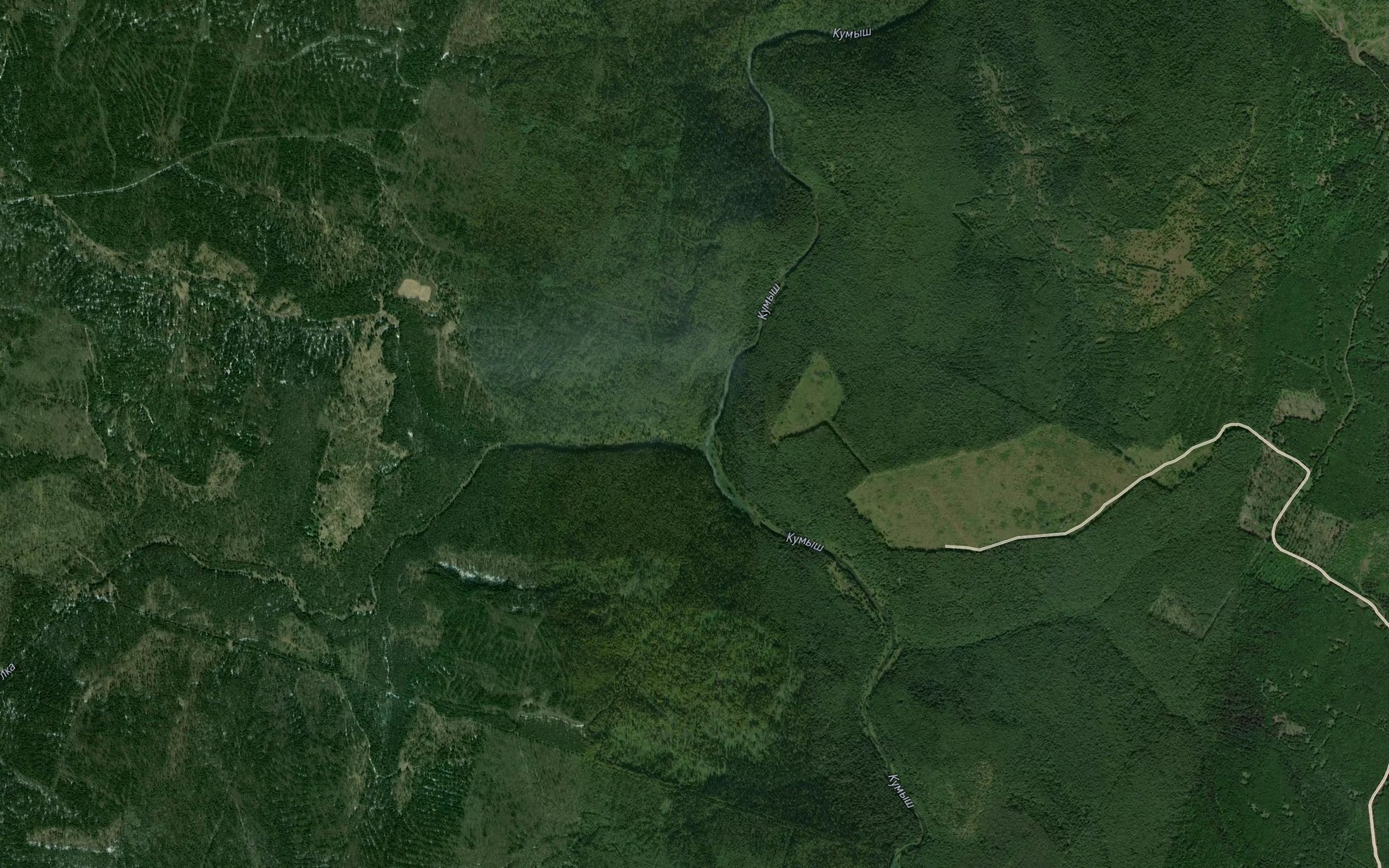 Satellite map of the Nizhnyaya Talka